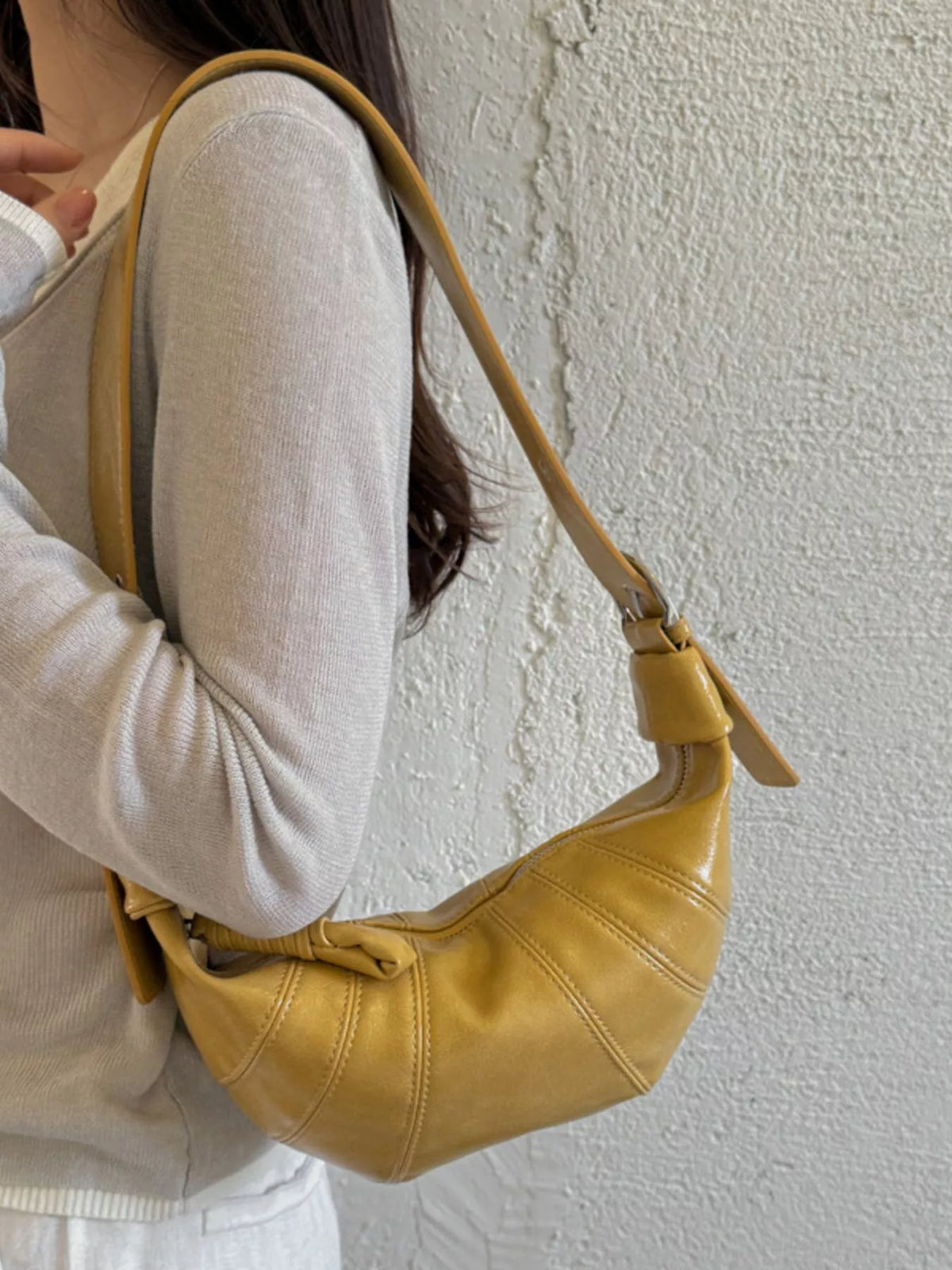 Crescent-Shaped Crossbody Bag