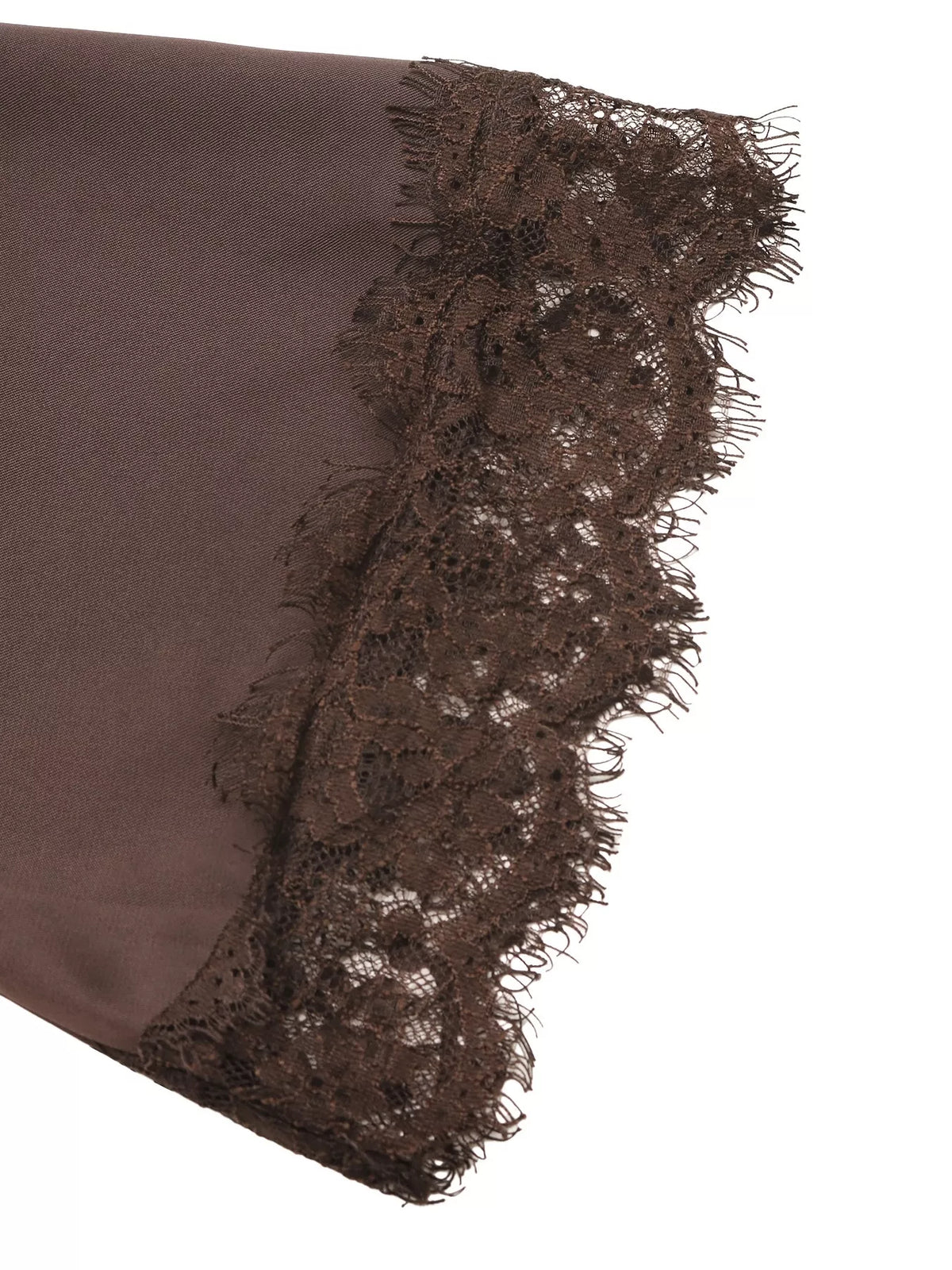 Lace Trim Long Sleeve Satin Blouse