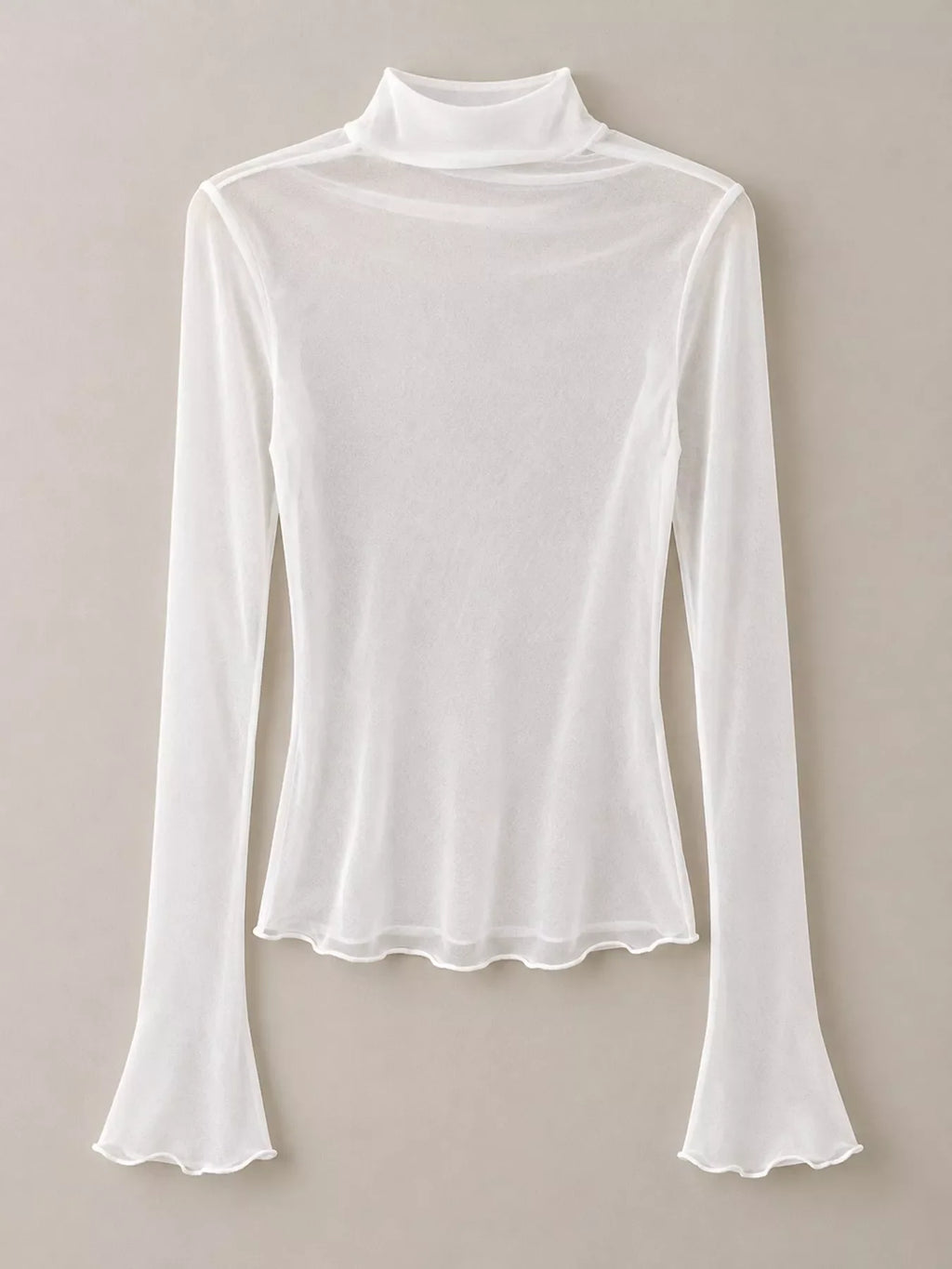 Turtleneck Long Sleeve Slim Fit T-Shirt