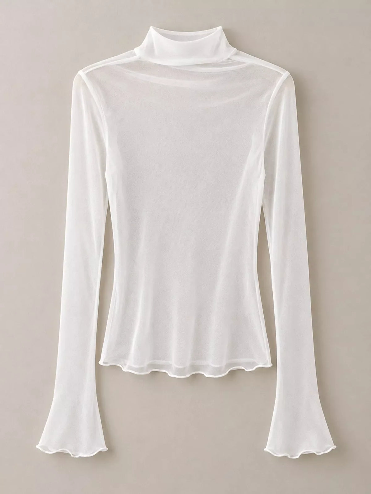 Turtleneck Long Sleeve Slim Fit T-Shirt