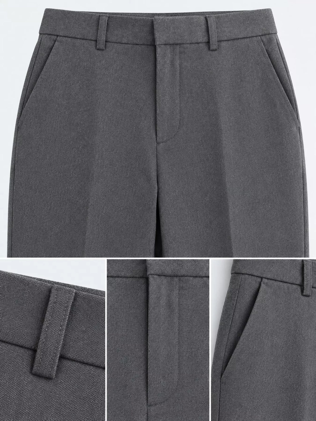 High-Waisted Straight Slim-Fit Pants