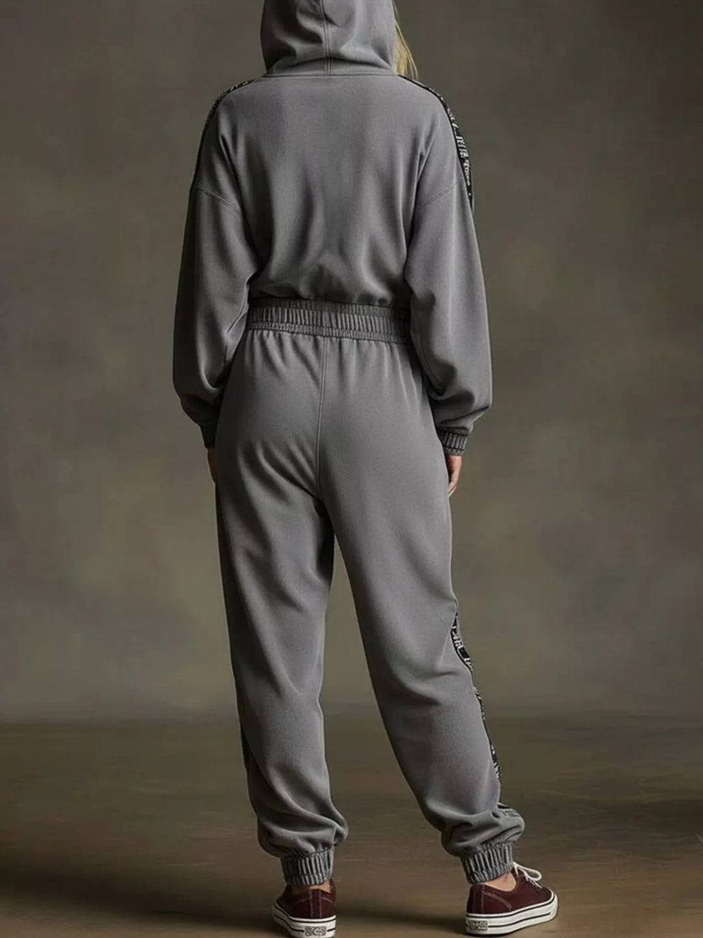 Zip-Up Long Sleeve Hooded Jumpsuit