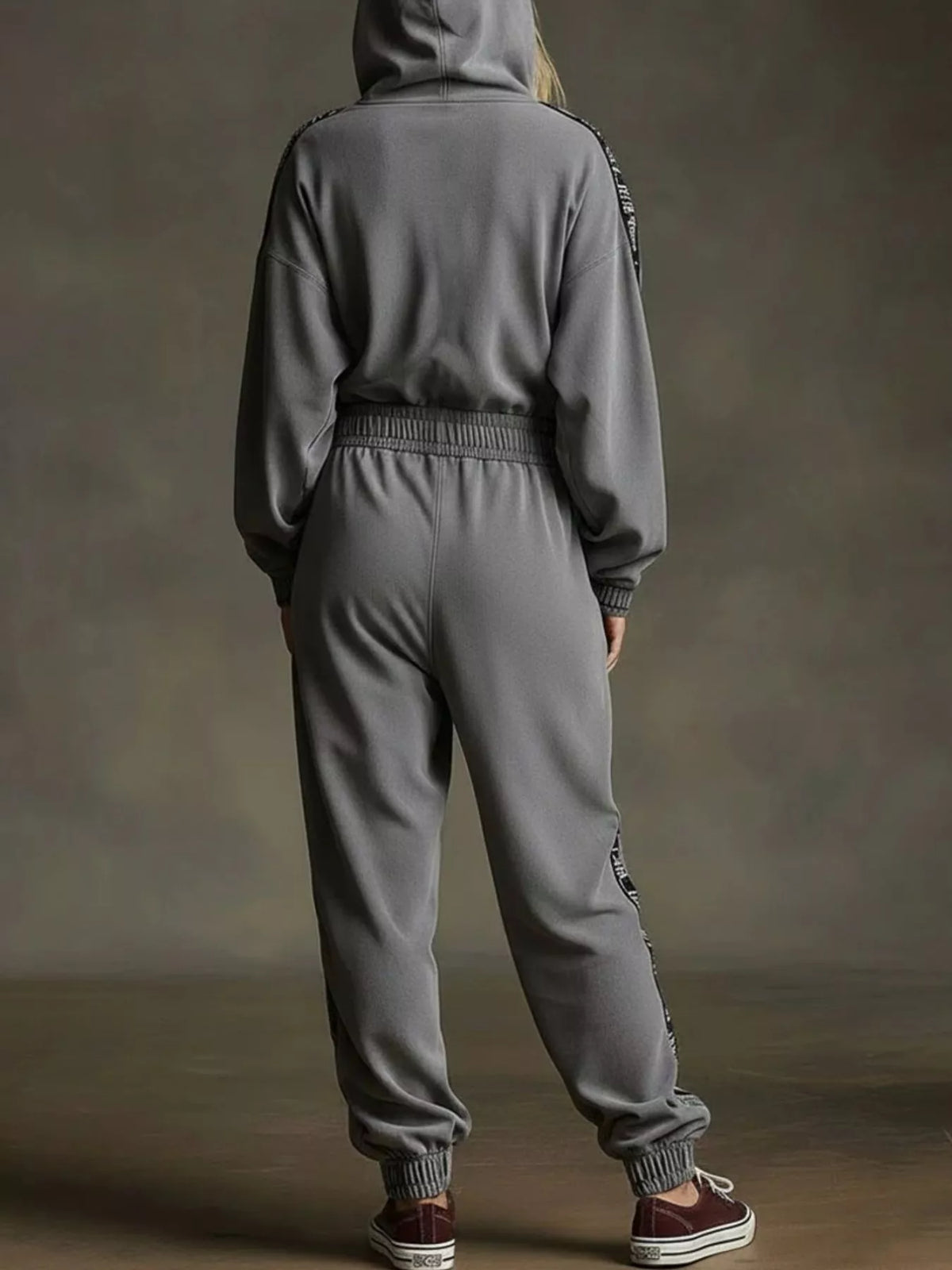 Zip-Up Long Sleeve Hooded Jumpsuit