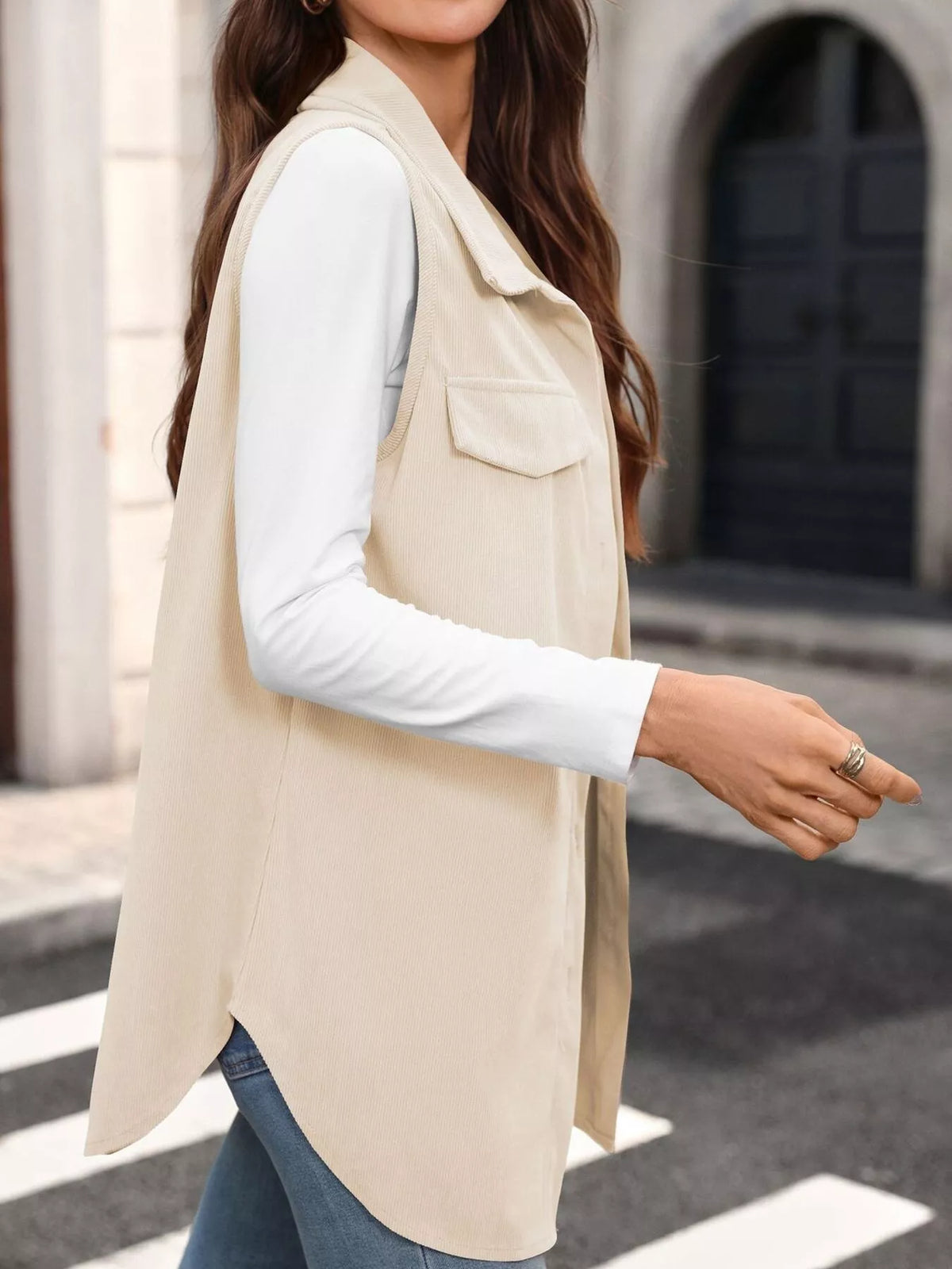 Button-Down Utility Vest Coat