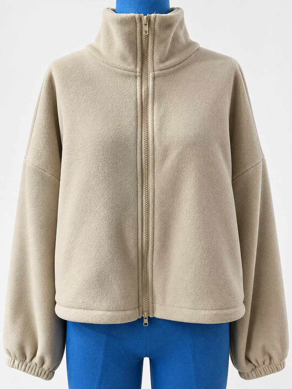 Drawstring Hem Zip Up Jacket