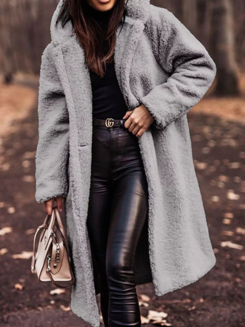 Teddy Bear Hooded Longline Outerwear