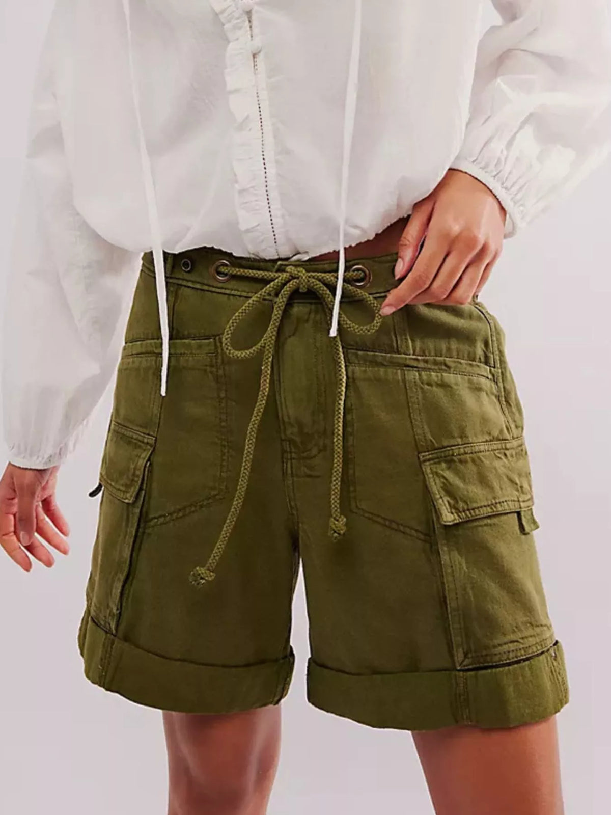 Drawstring Cargo Shorts