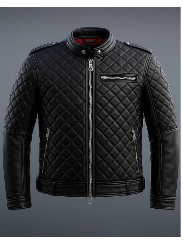 Men's Edward Black Leather Biker Jacket
