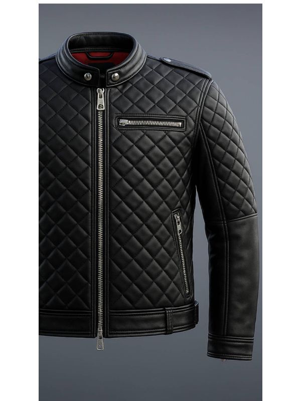 Men's Edward Black Leather Biker Jacket