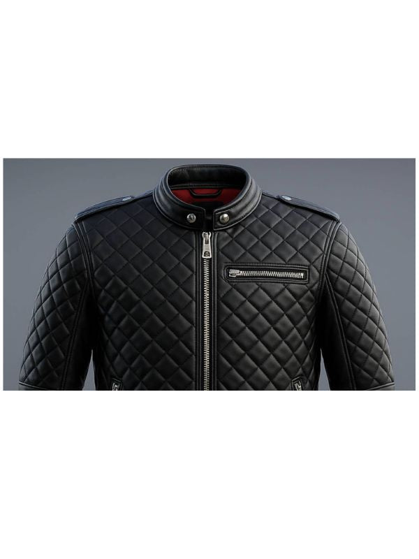 Men's Edward Black Leather Biker Jacket