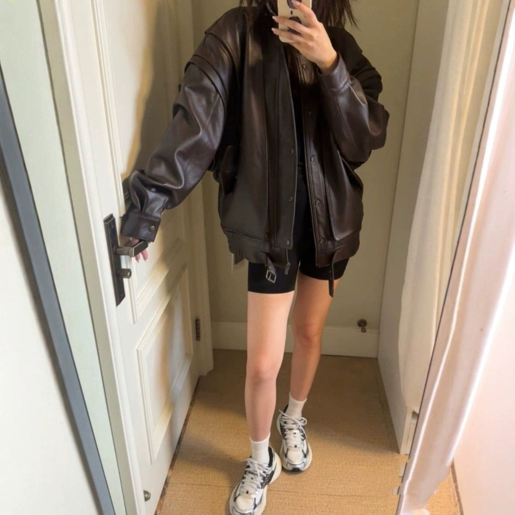 Vintage Industrial Leather Jacket With A High-end Feel