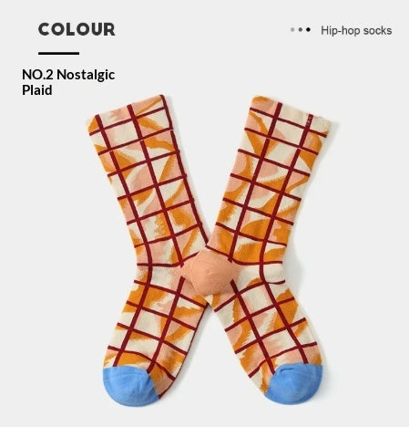 French Creative Socks Illustration Art Socks For Men And Women Couples