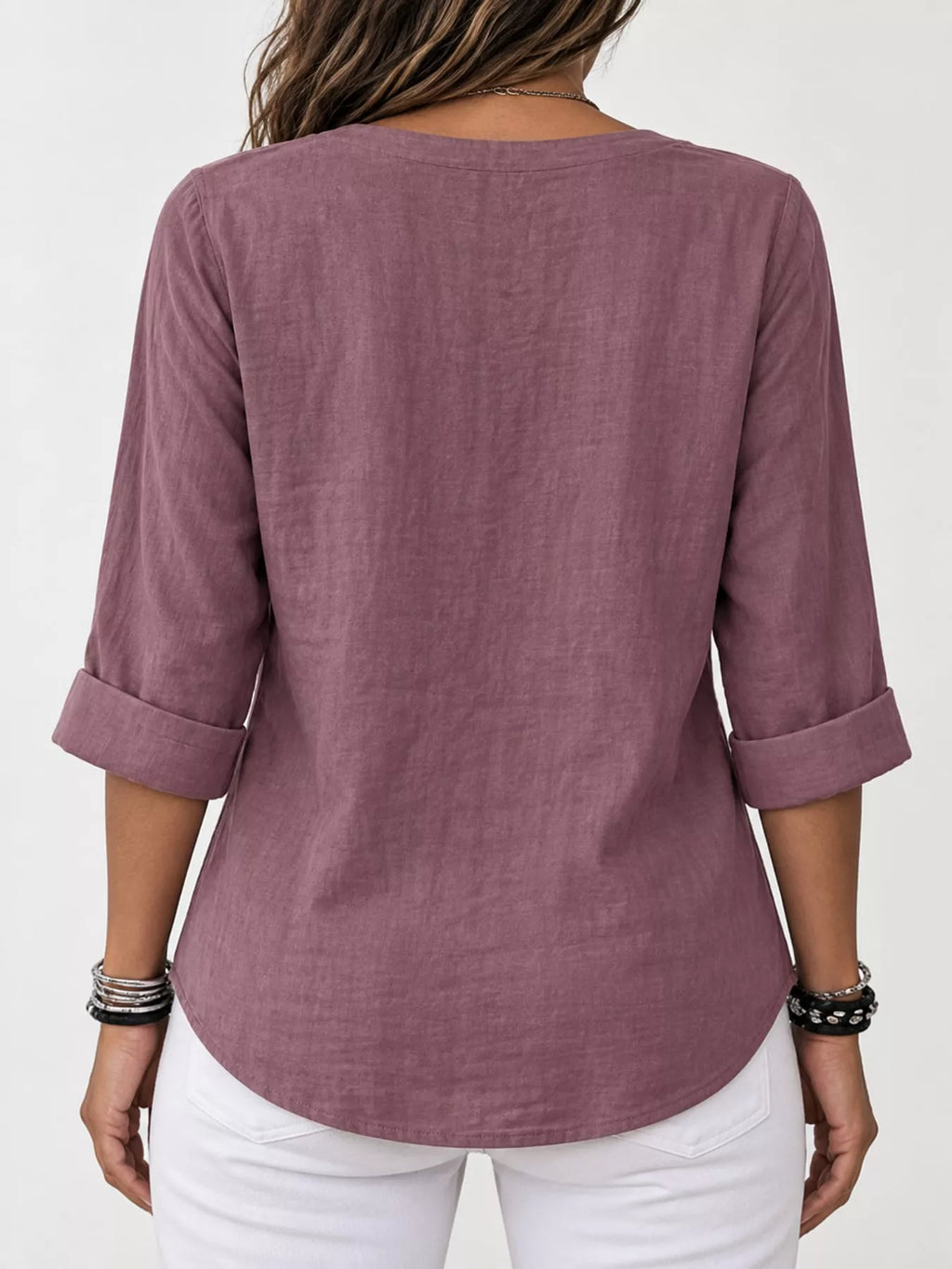 Notched Button Down Shirt