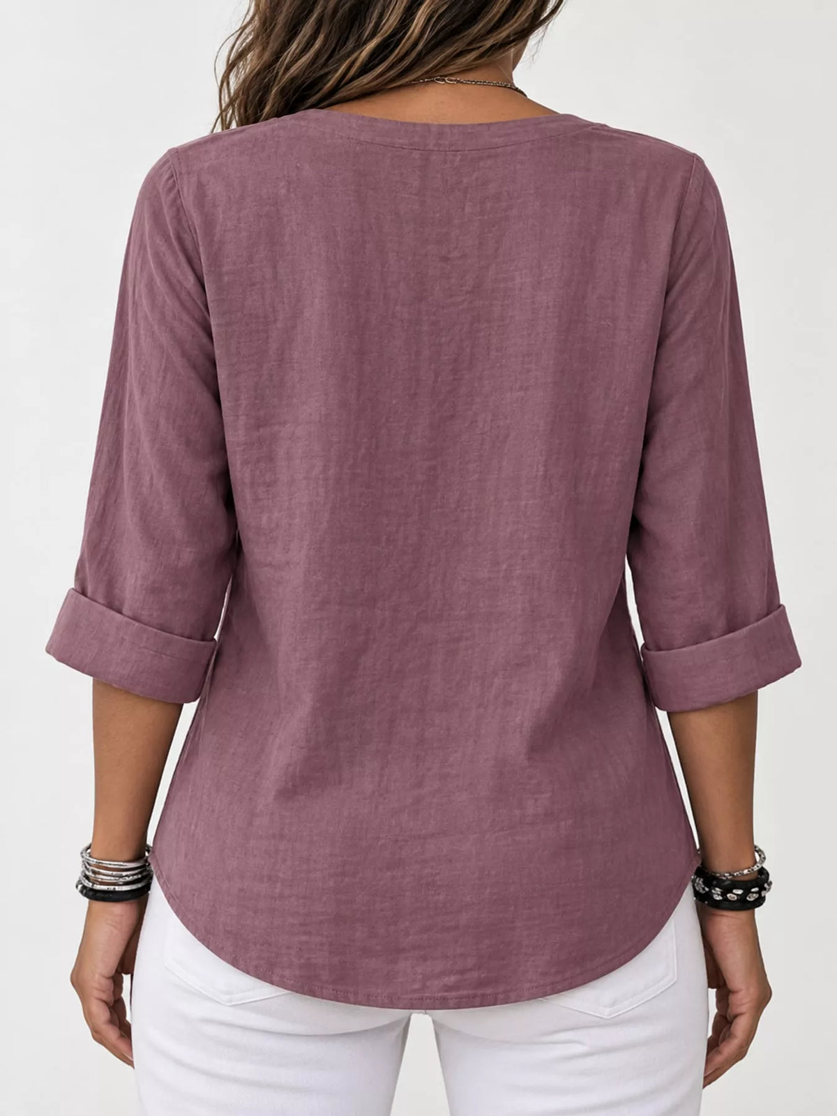 Notched Button Down Shirt