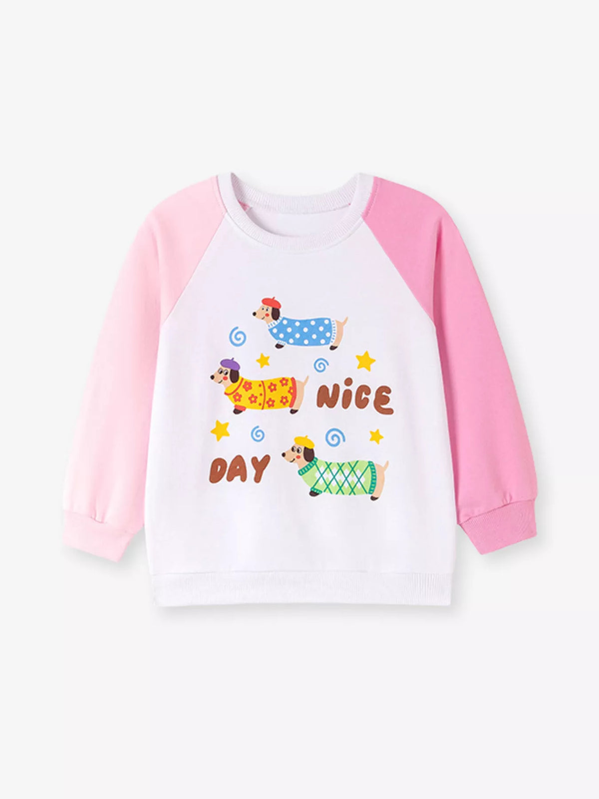 Children's Cartoon Dog Raglan Sleeve Sweatshirt