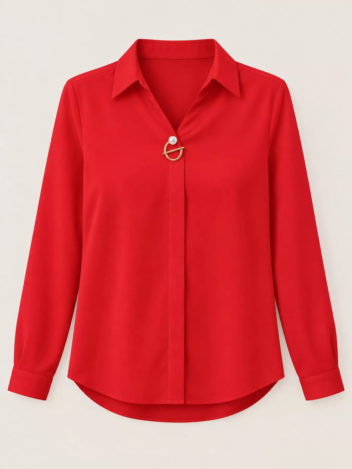 Long Sleeve Satin Blouse