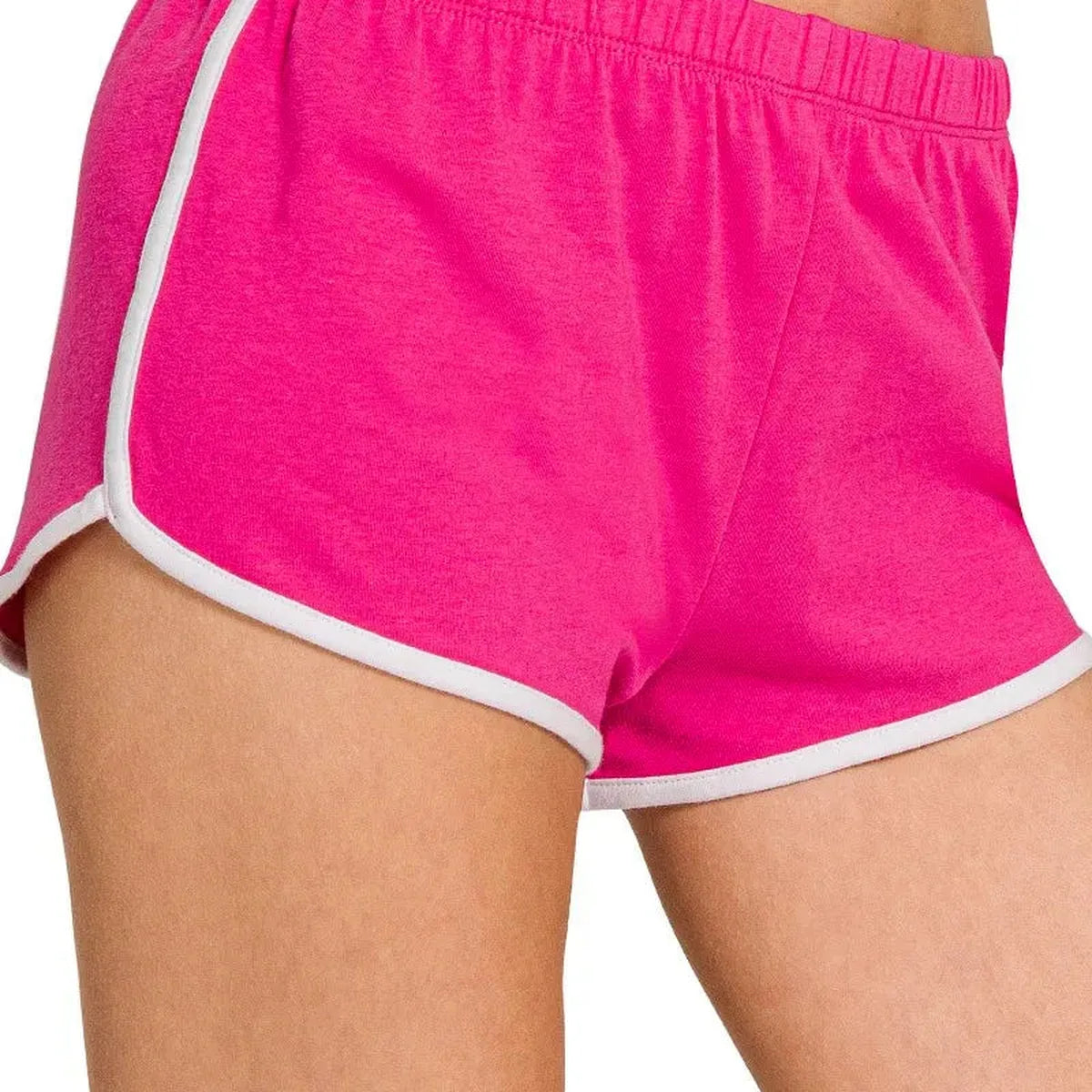 Elastic Waist Retro Dolphin Shorts with Contrast Trim