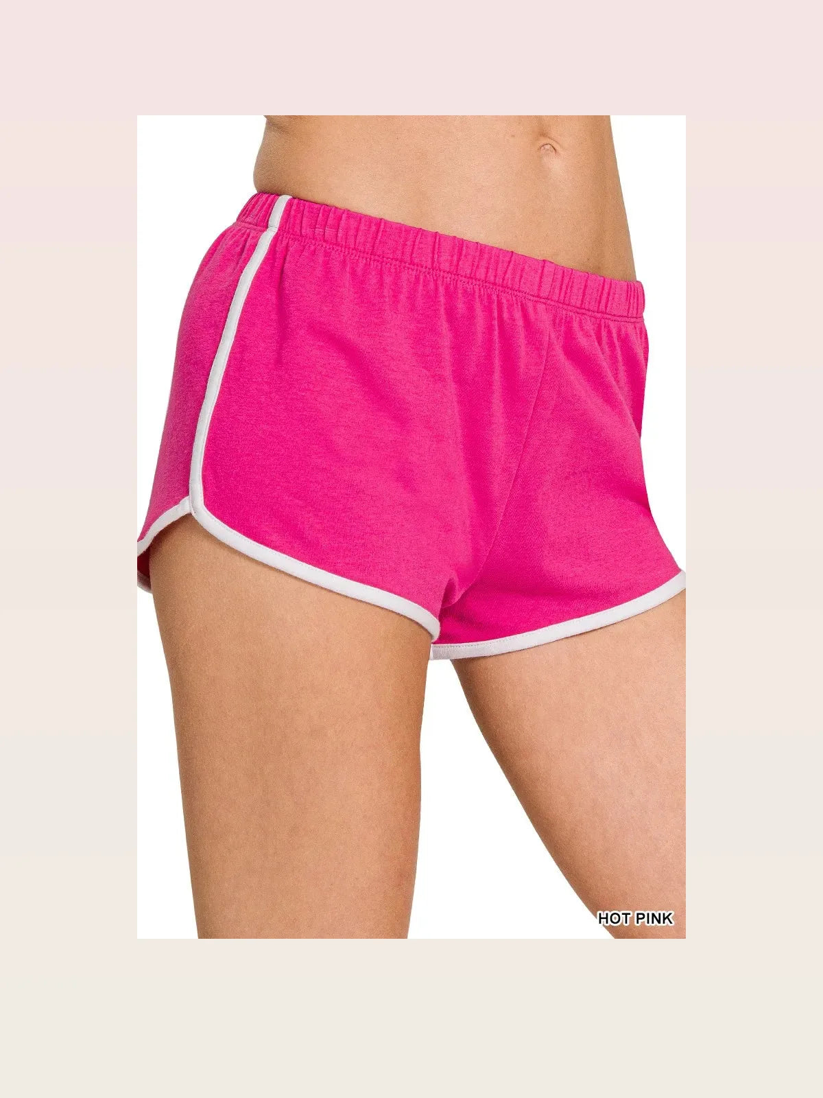 Elastic Waist Retro Dolphin Shorts with Contrast Trim