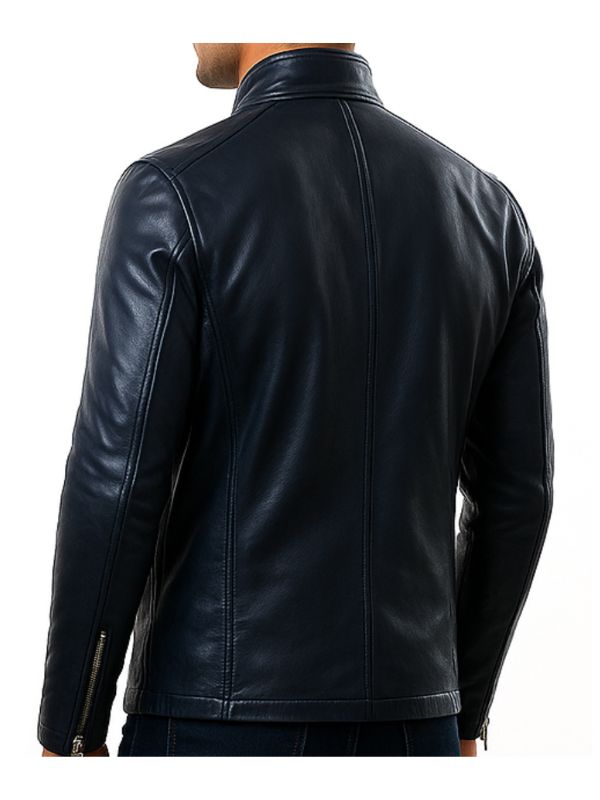 Men's Elijah Black Leather Biker Jacket