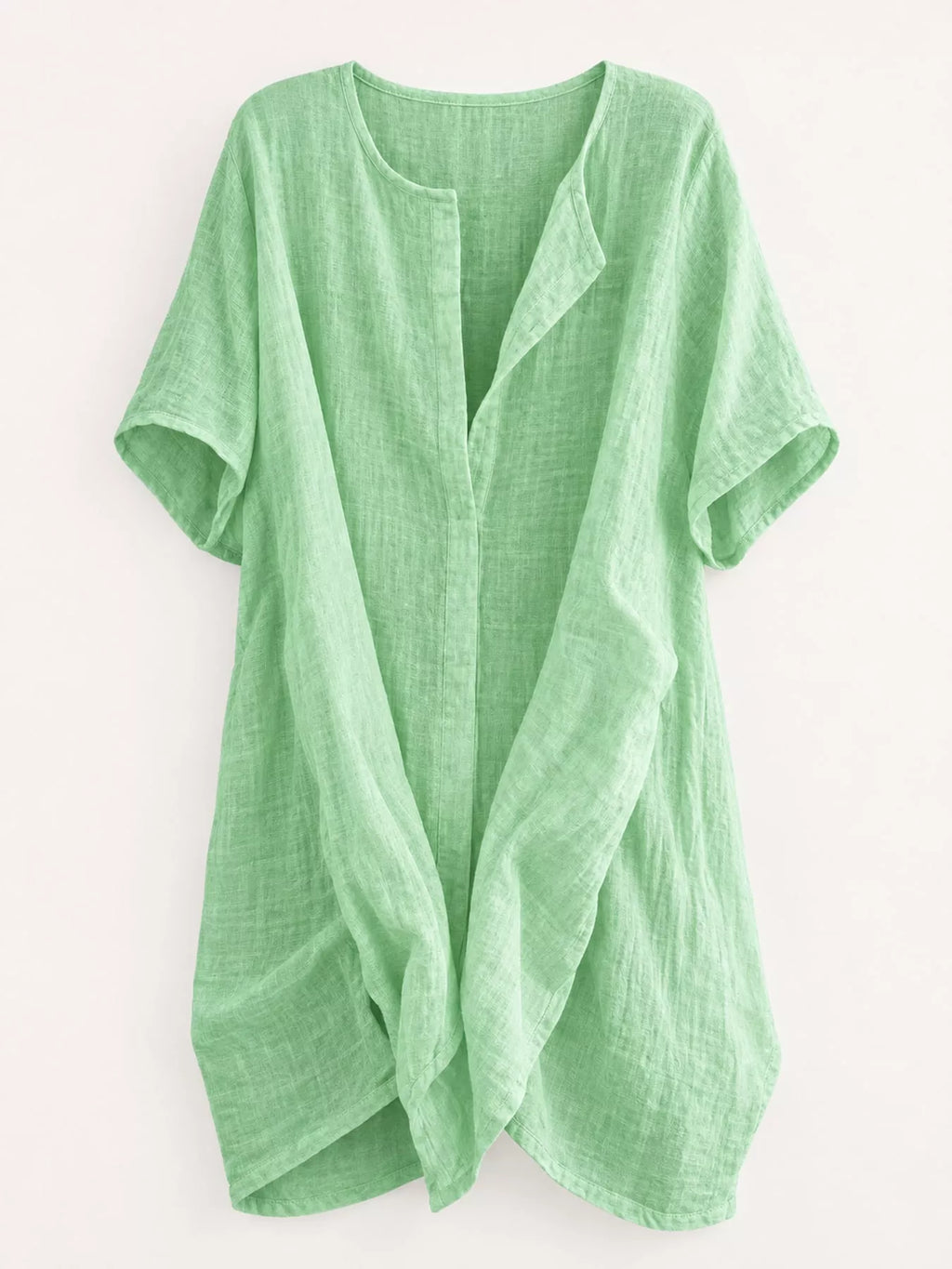 Full Size Casual Loose Fit Beach Short Sleeve Shirt Plus Size