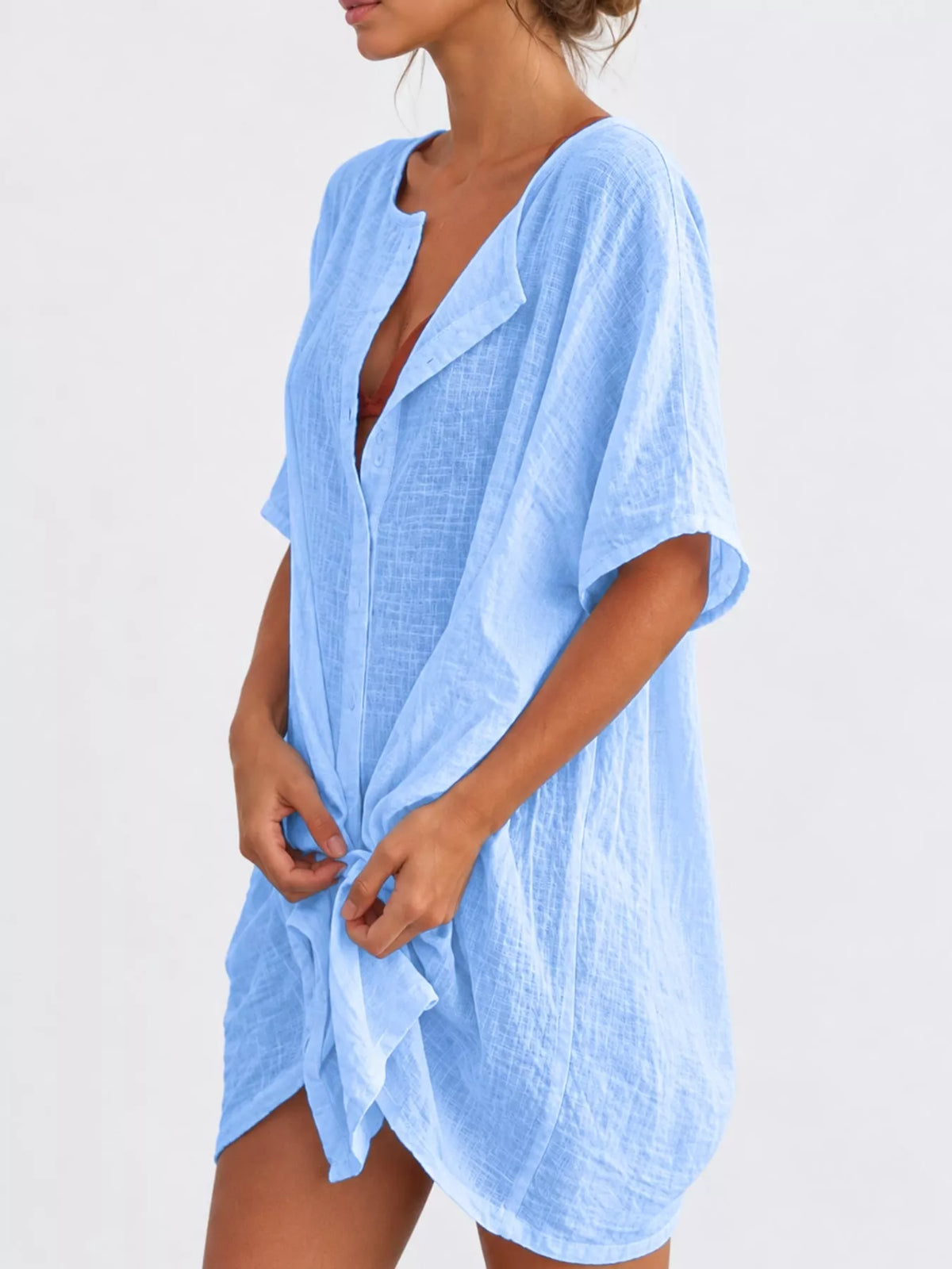 Full Size Casual Loose Fit Beach Short Sleeve Shirt Plus Size