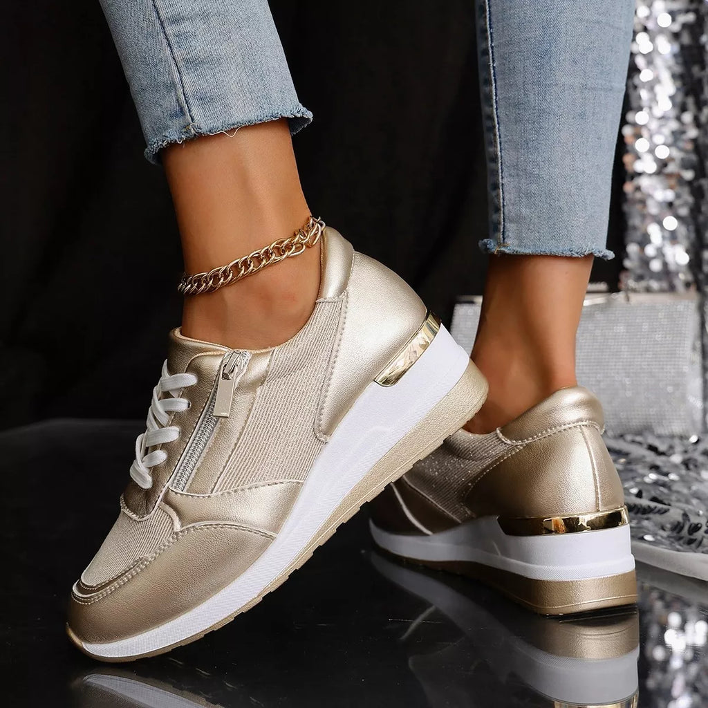 Round Toe Lace Up Sneakers