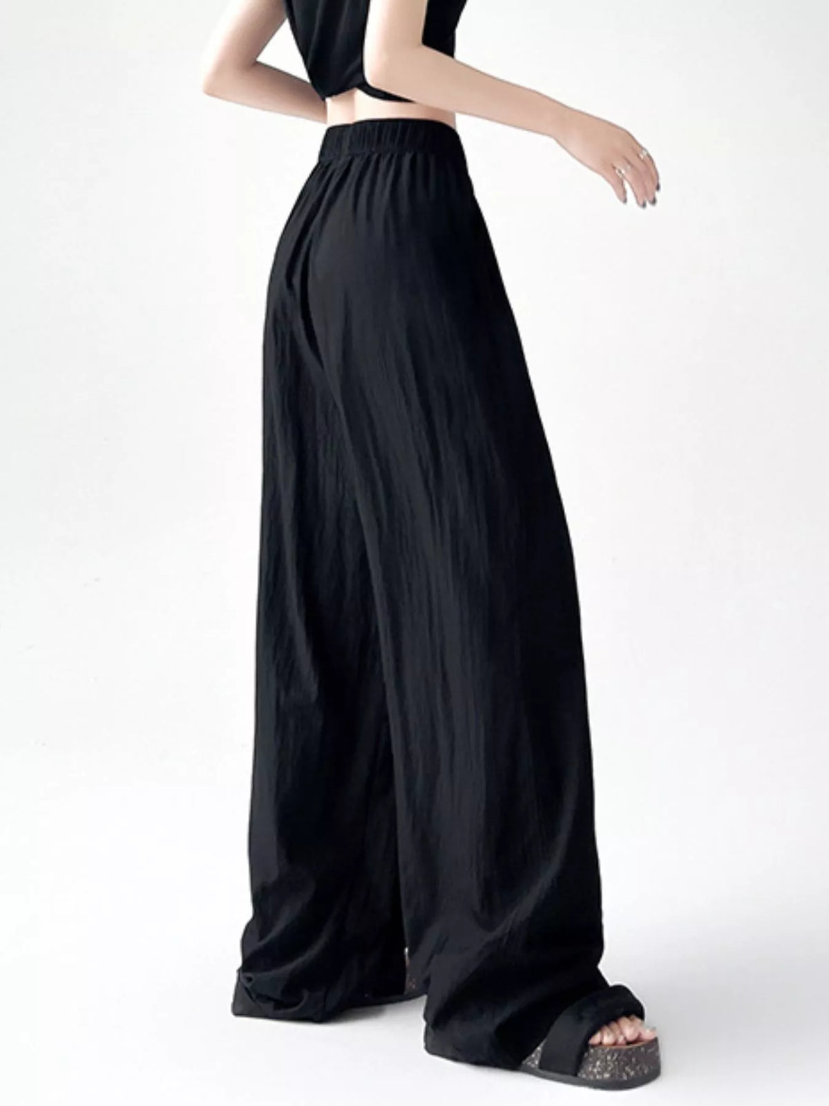 High-Waisted Loose Fit Wide-Leg Casual Pants