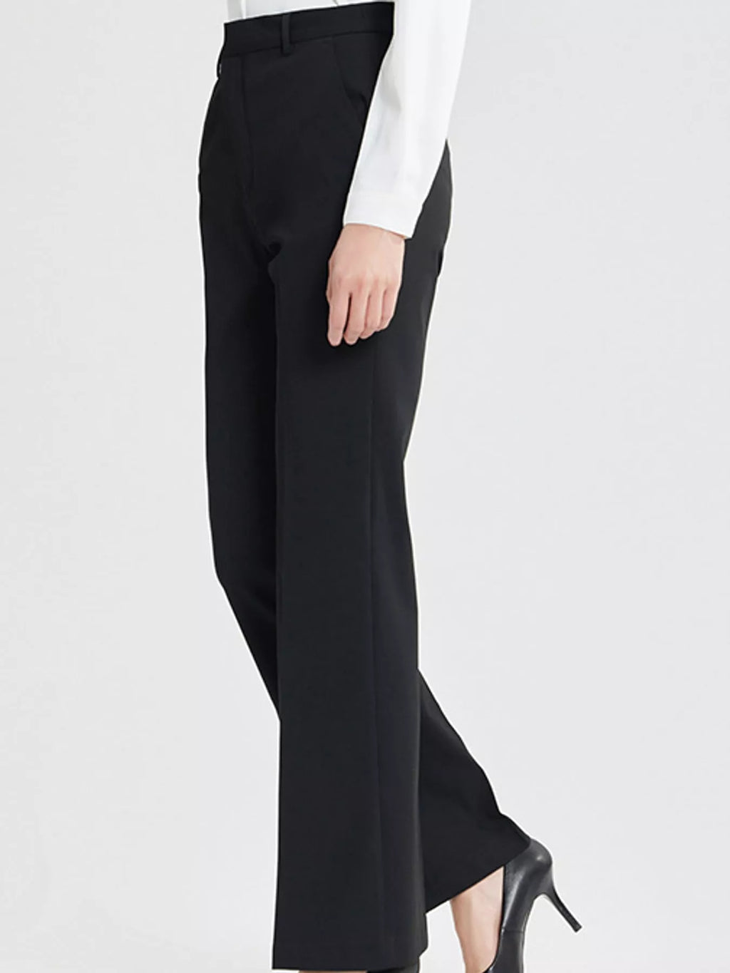 High-Waisted Slim-Fit Dress Pants