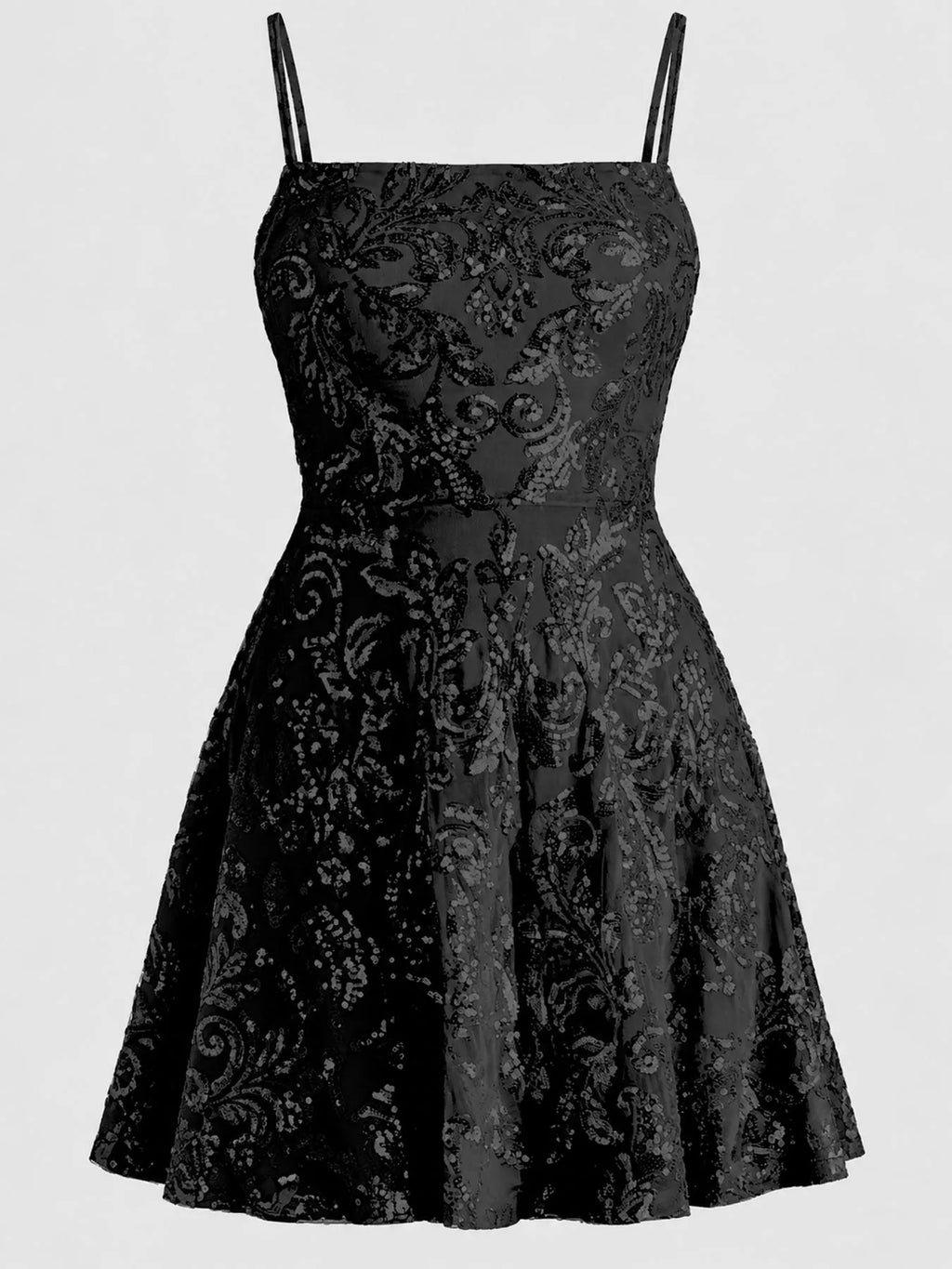 Sequin Square Neck Mini Dress