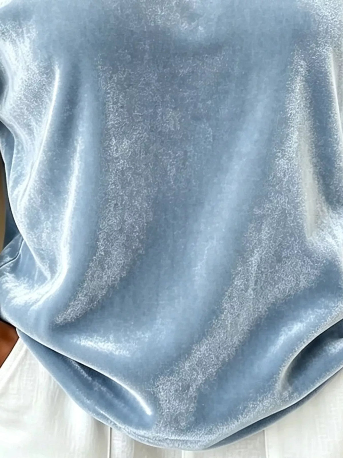 Full Size Velvet Asymmetrical Neck Sweatshirt with Buckle Detail Plus Size