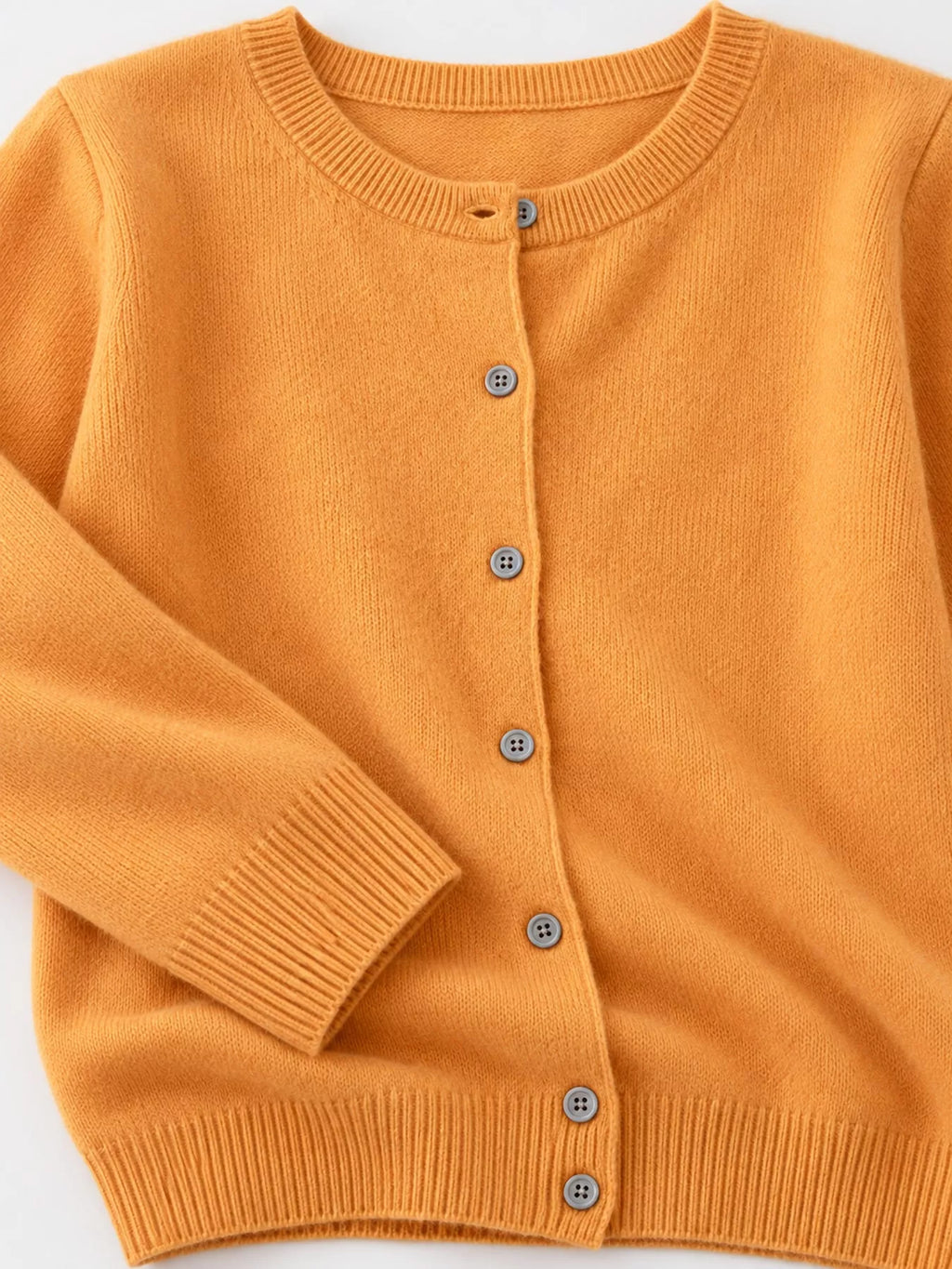 Crew-Neck Button-Down Cardigan