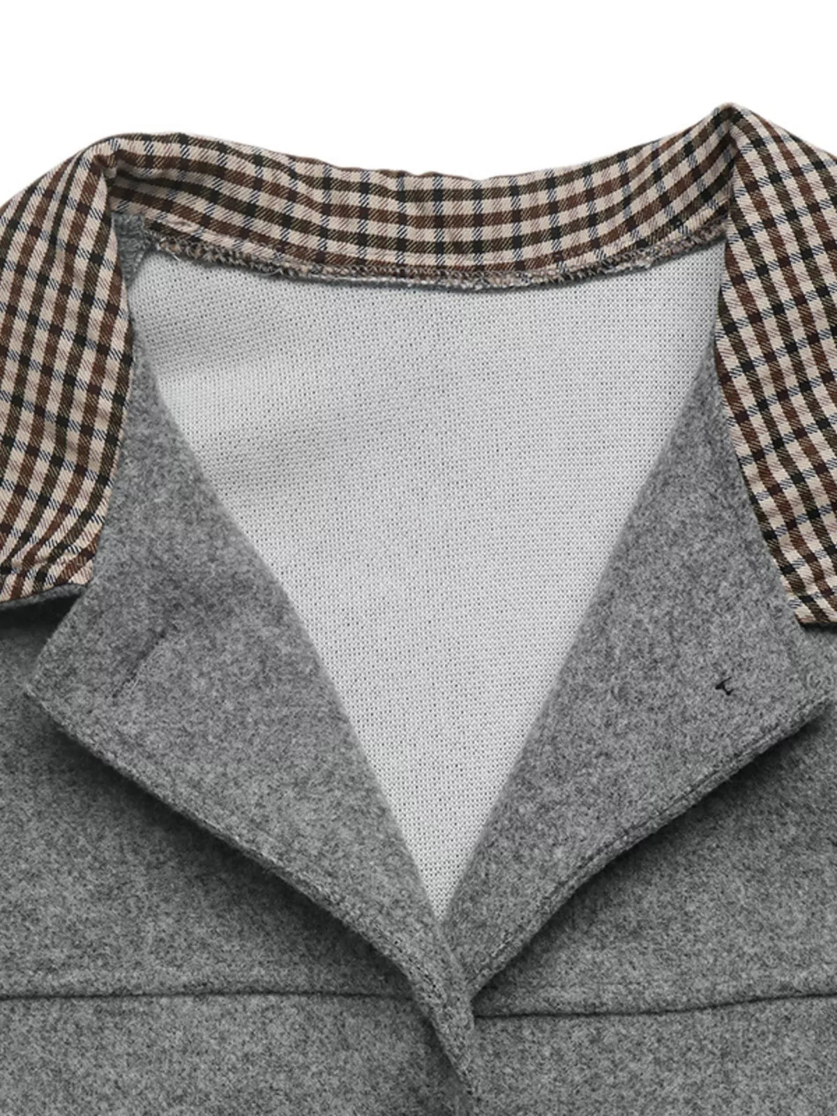 Button-Down Outerwear with Gingham Contrast Details