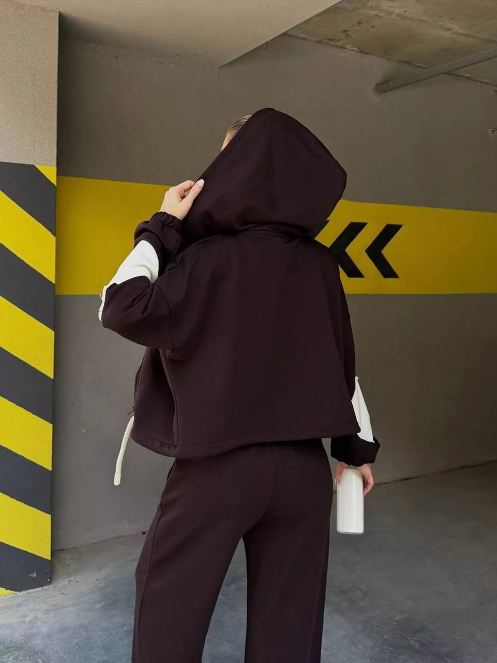 Zip Up Hoodie and Wide-Leg Pants Set