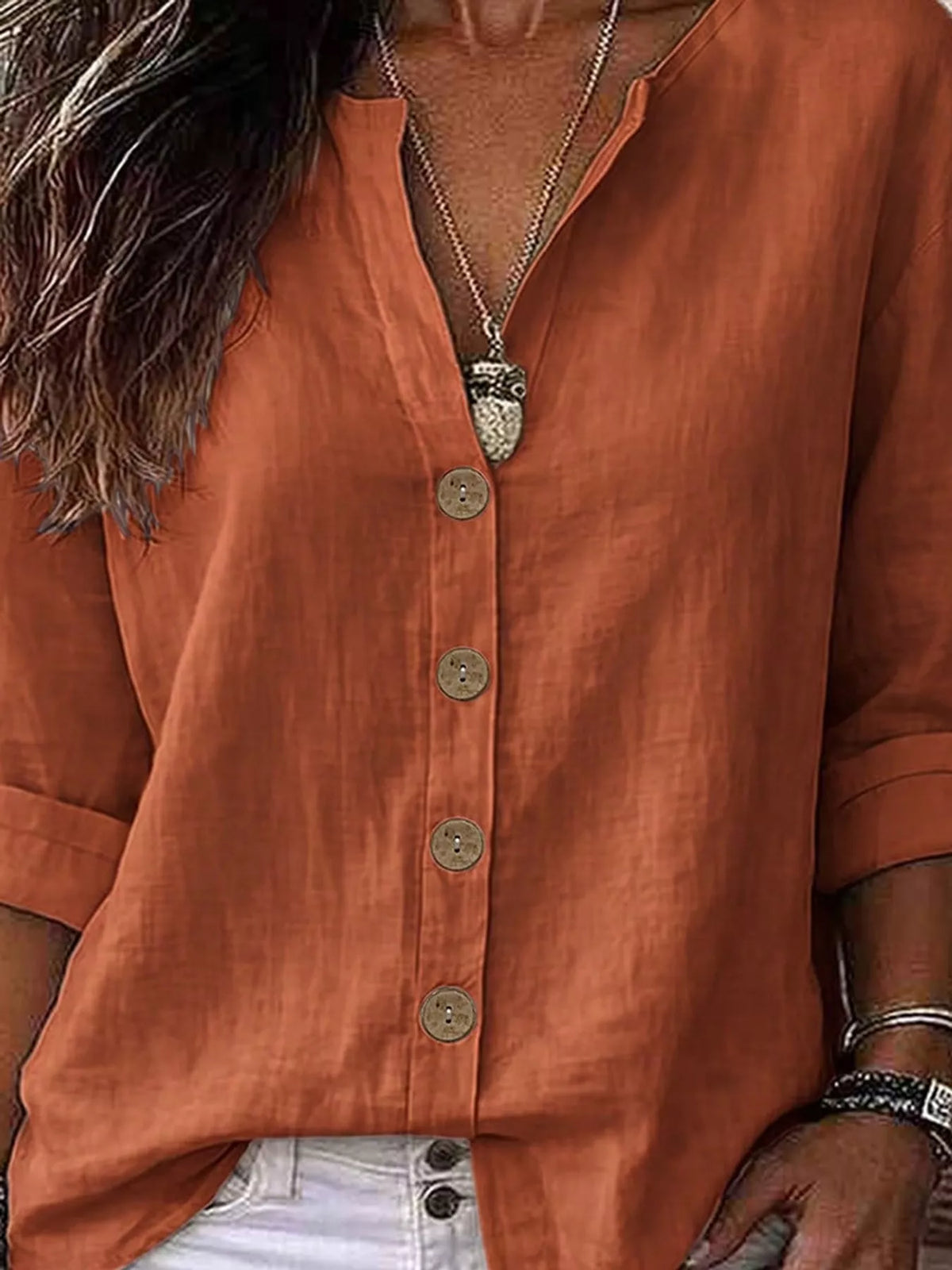 Notched Button Down Shirt