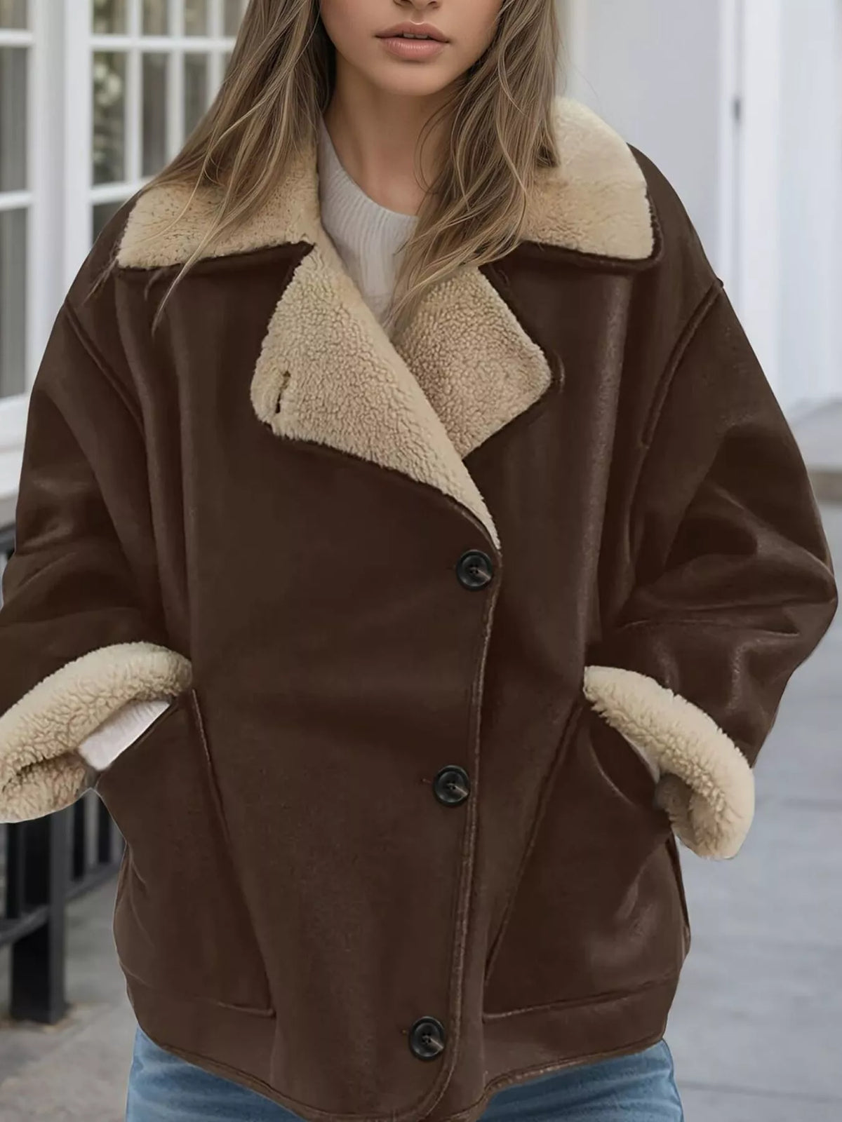 Sherpa Lined Button Down Outerwear