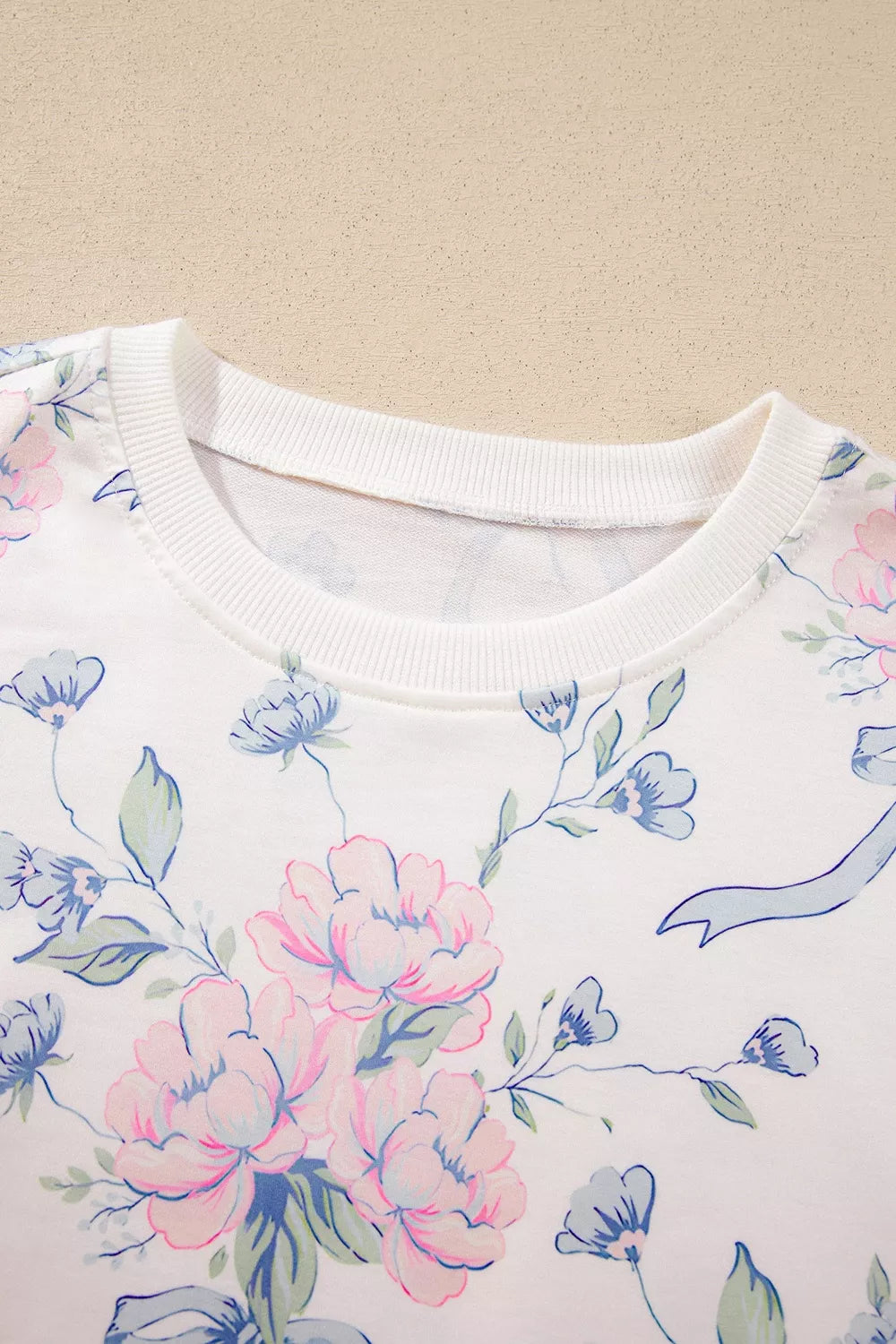 Floral Print Long Sleeve Top Elastic Waist Skort Two Piece Set
