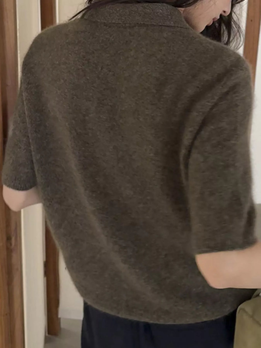 Wool Short-Sleeve knitted Polo Shirt