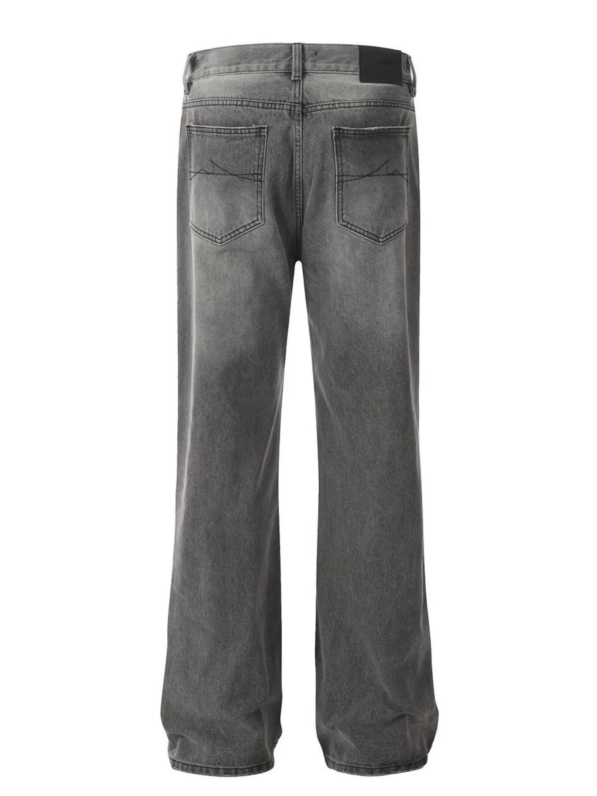Men's Vintage Washed Distressed Wide-Leg Jeans