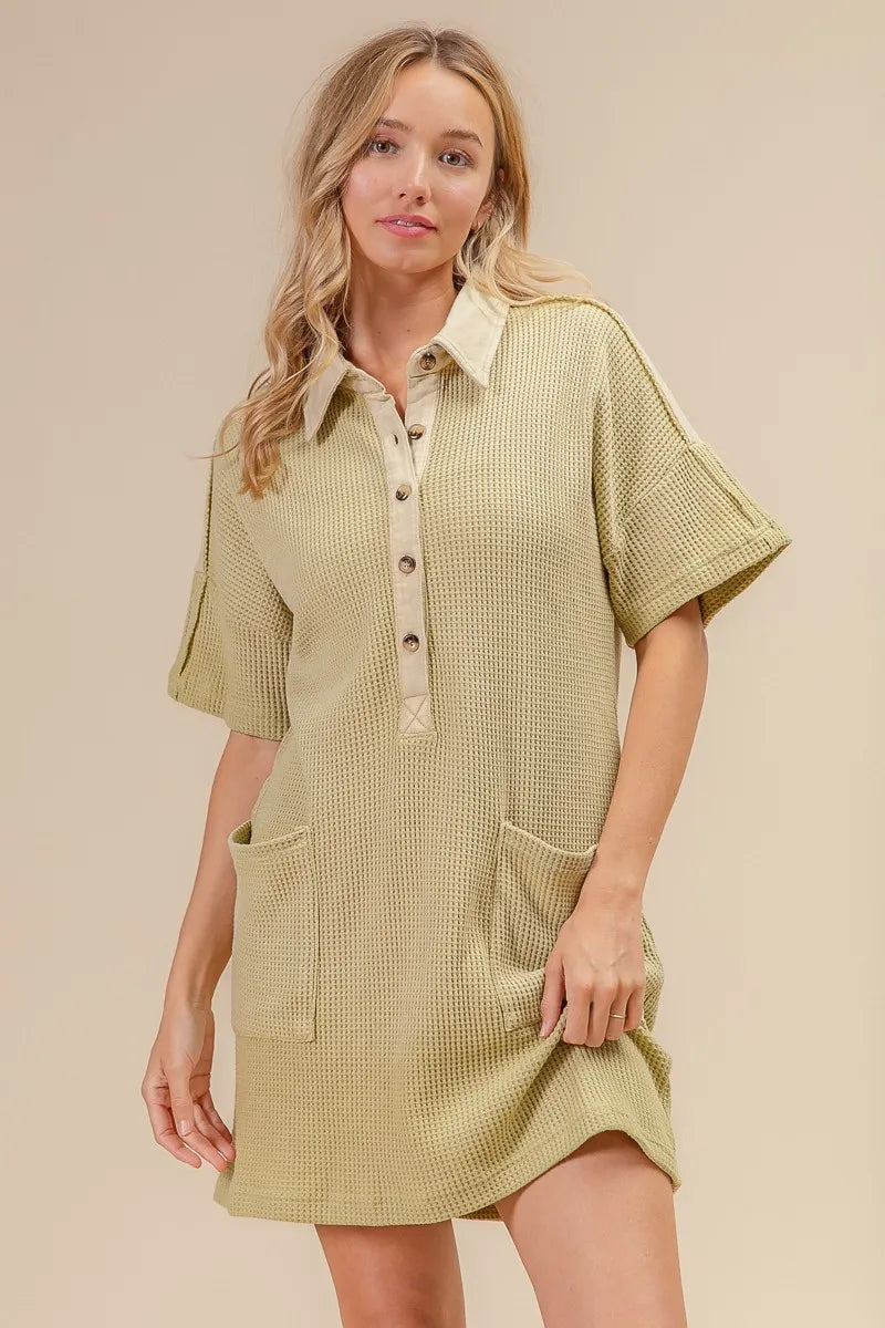 BiBi Dip Dye Mineral Washed Knit Dress