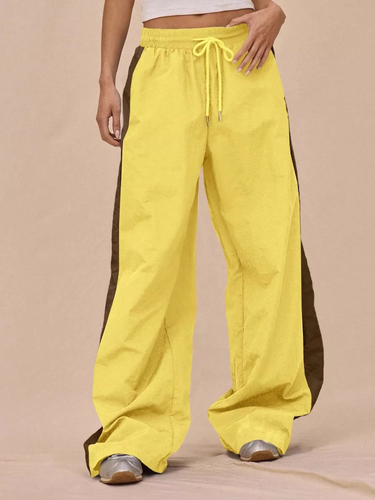 Color-Block Tracksuit and Wide-Leg Pants Set