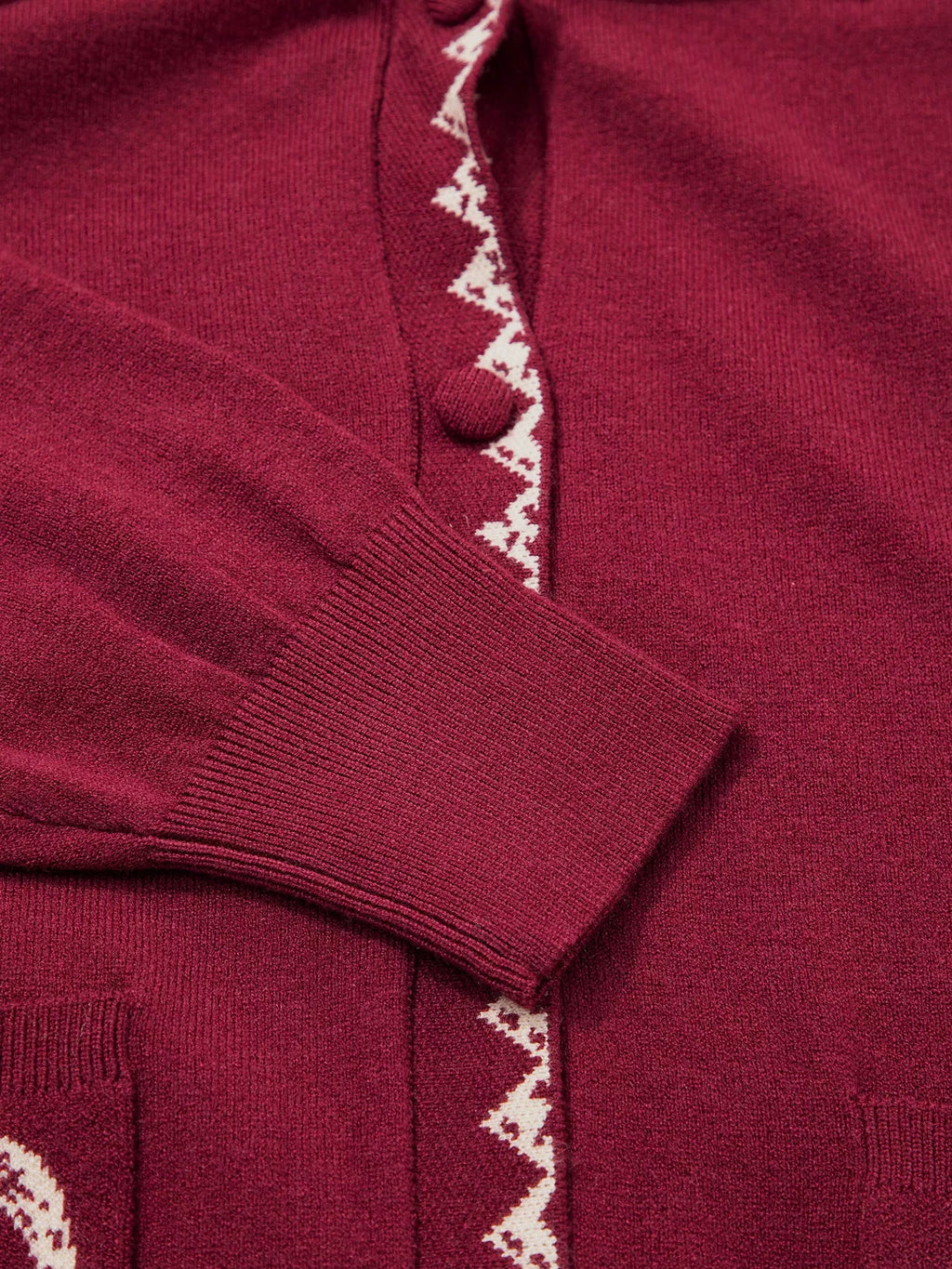 Bow Pocket Collar Long Sleeve Knit Cardigan