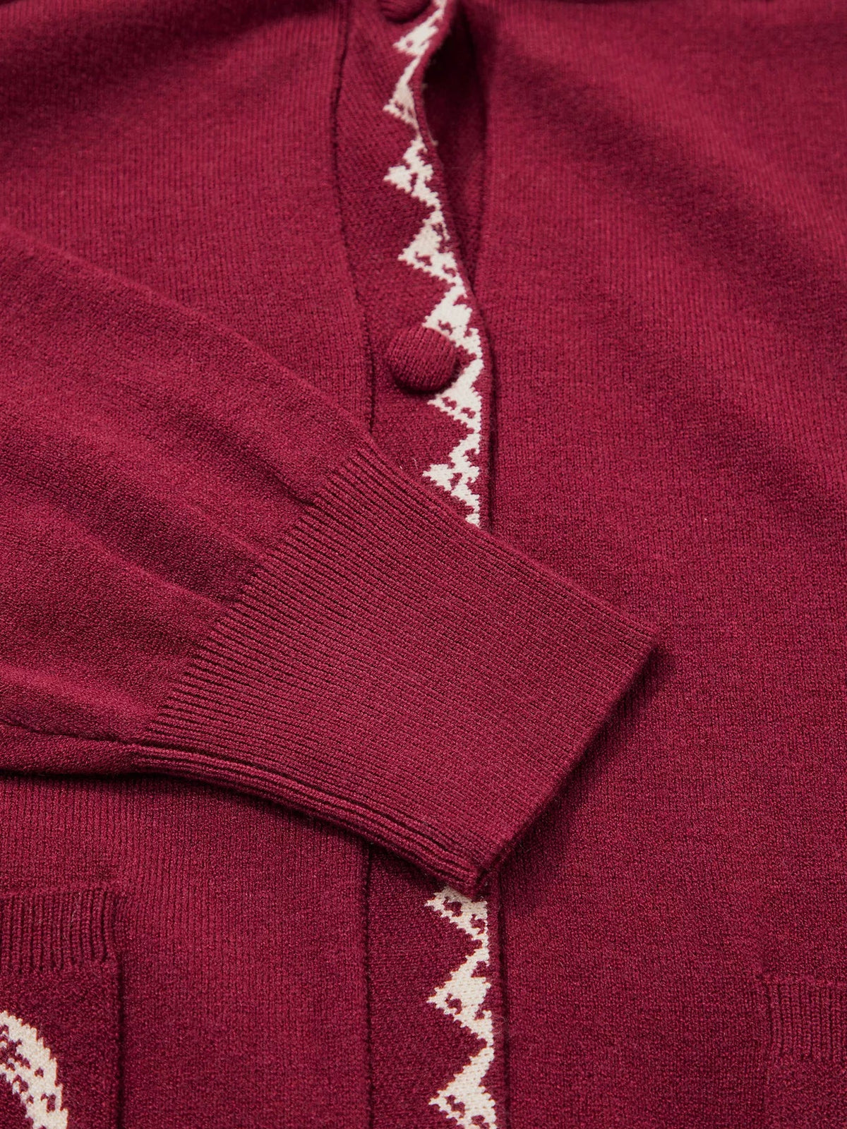 Bow Pocket Collar Long Sleeve Knit Cardigan