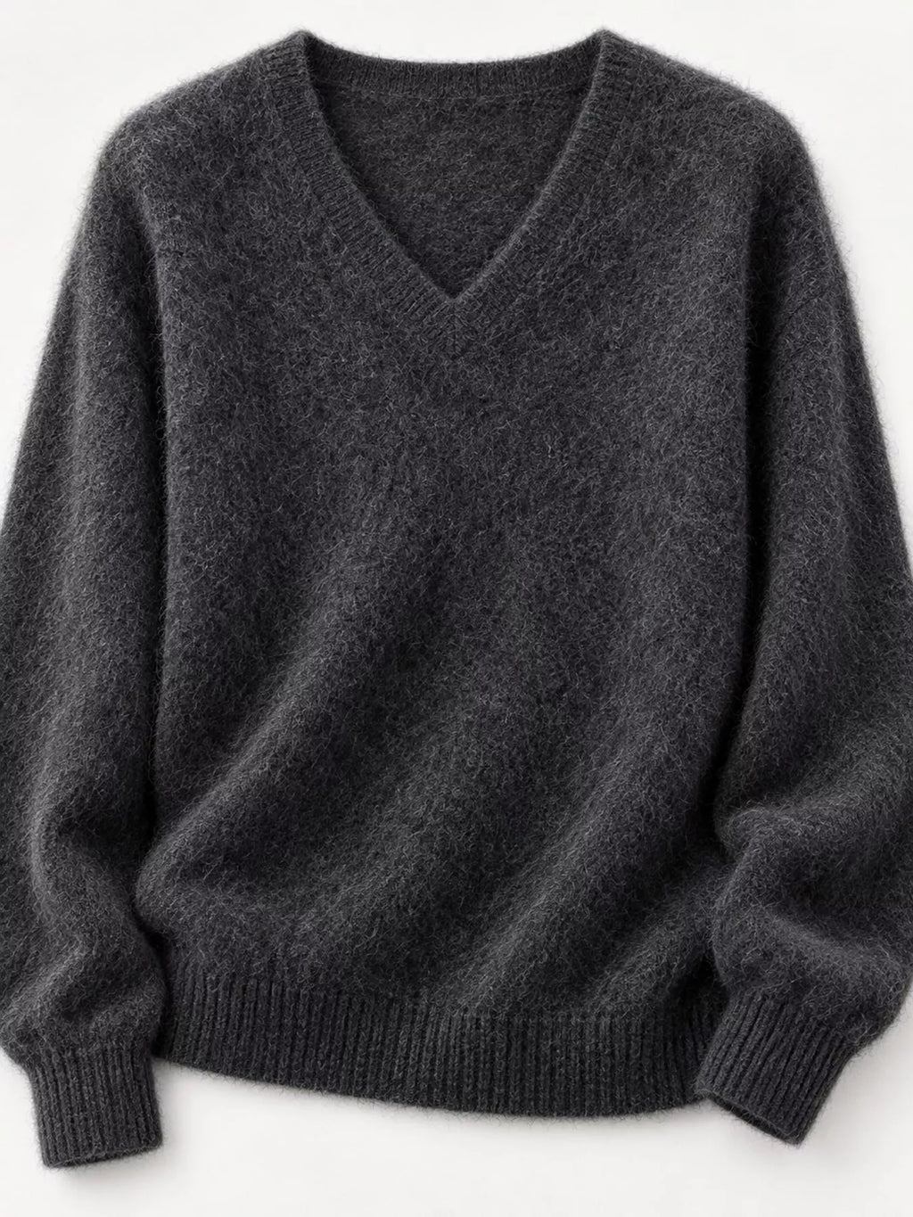 V-Neck Dropped Shoulder Sweater