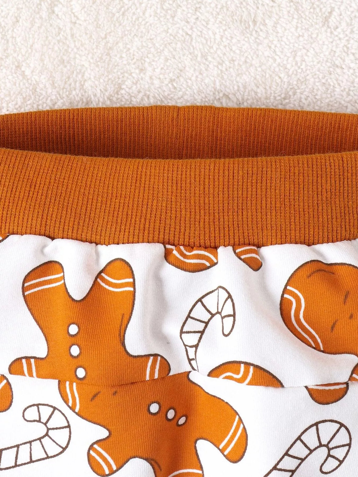 Children's Gingerbread Man Print Long Sleeve Outfit Set