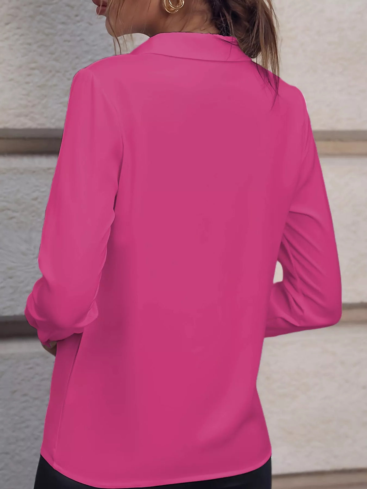 Long Sleeve Satin Blouse