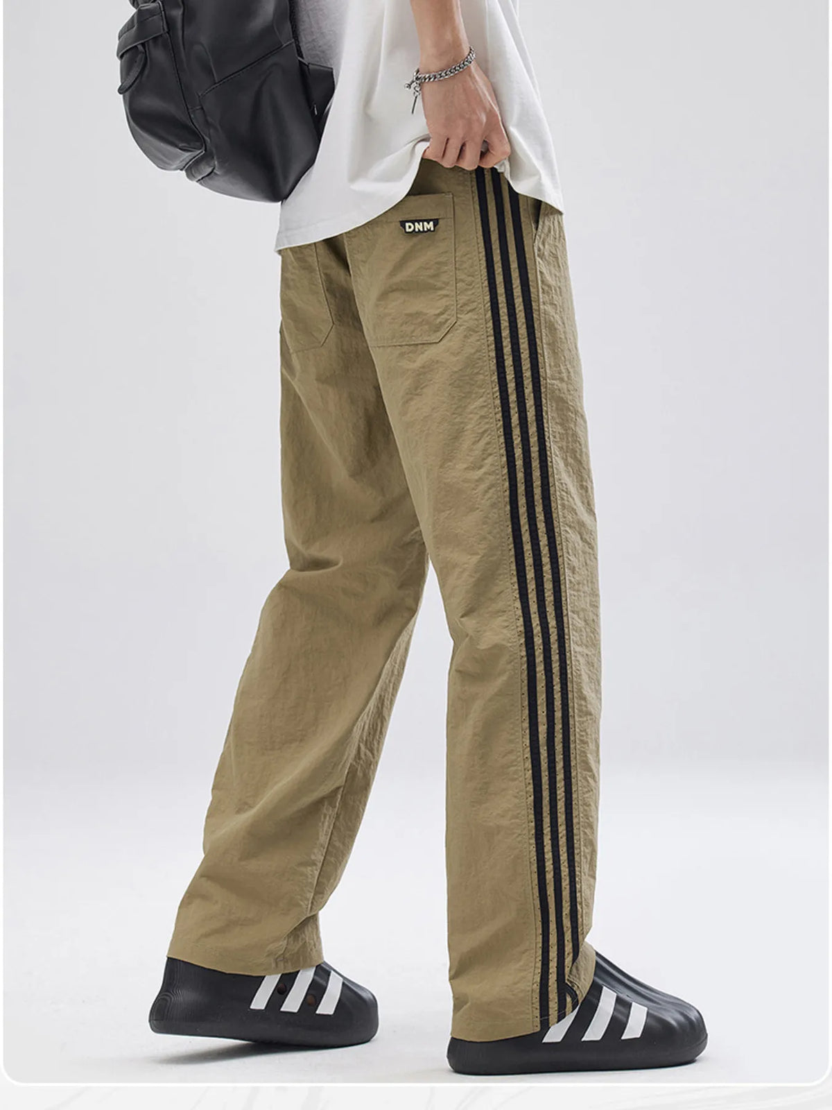 Men's Full Size Drawstring Wide Leg Pants with Side Striped Plus Size