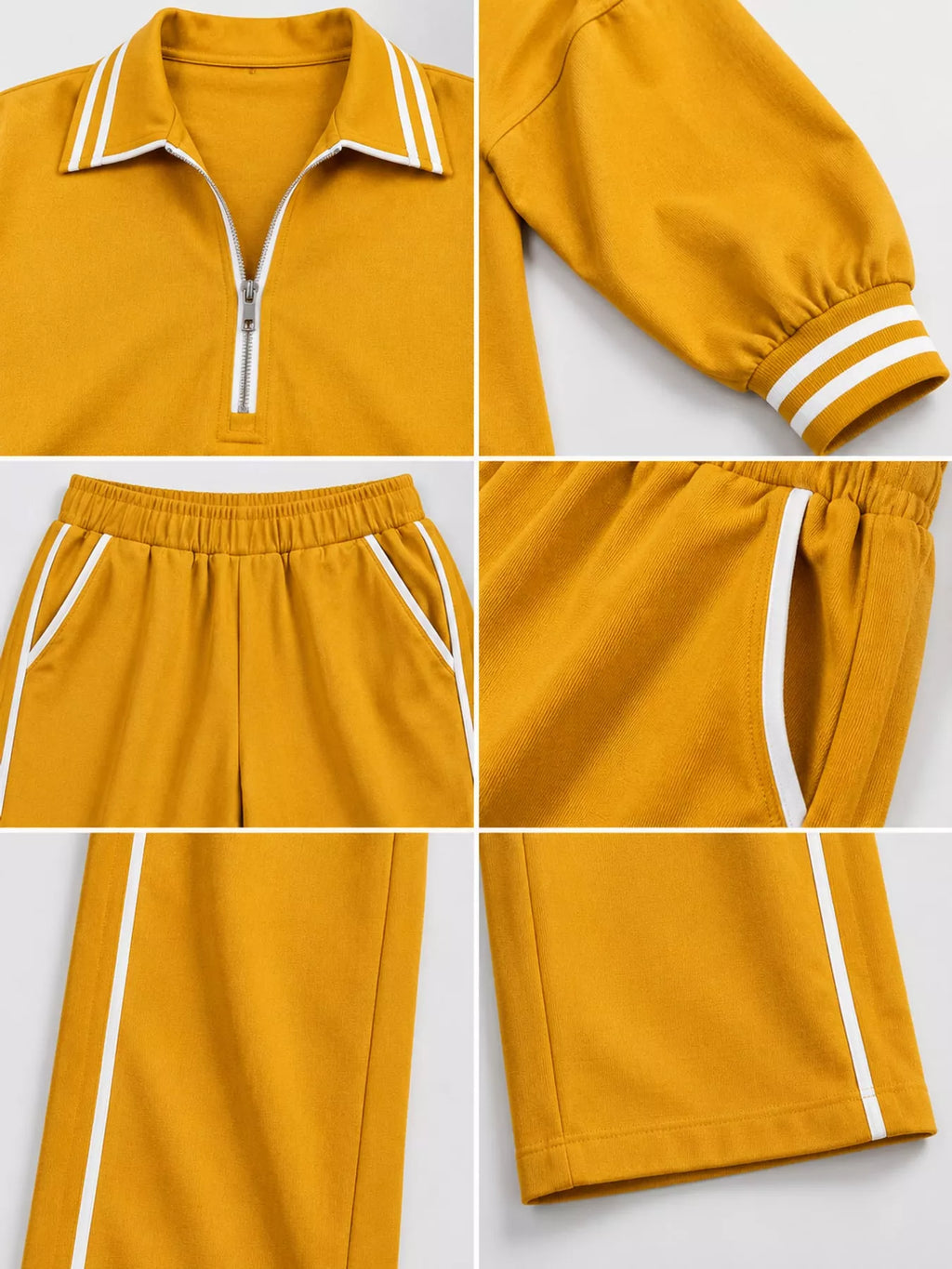Striped Half Zip Top and Pants Set