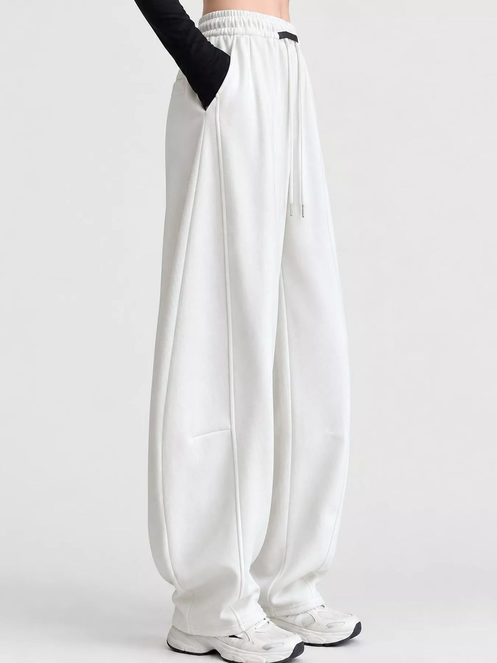 Full Size Drawstring Loose Fit Wide-Leg Sweatpants Plus Size