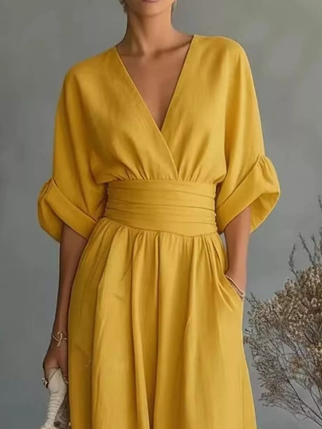 Full Size Half Sleeve Wide-Leg Jumpsuit Plus Size