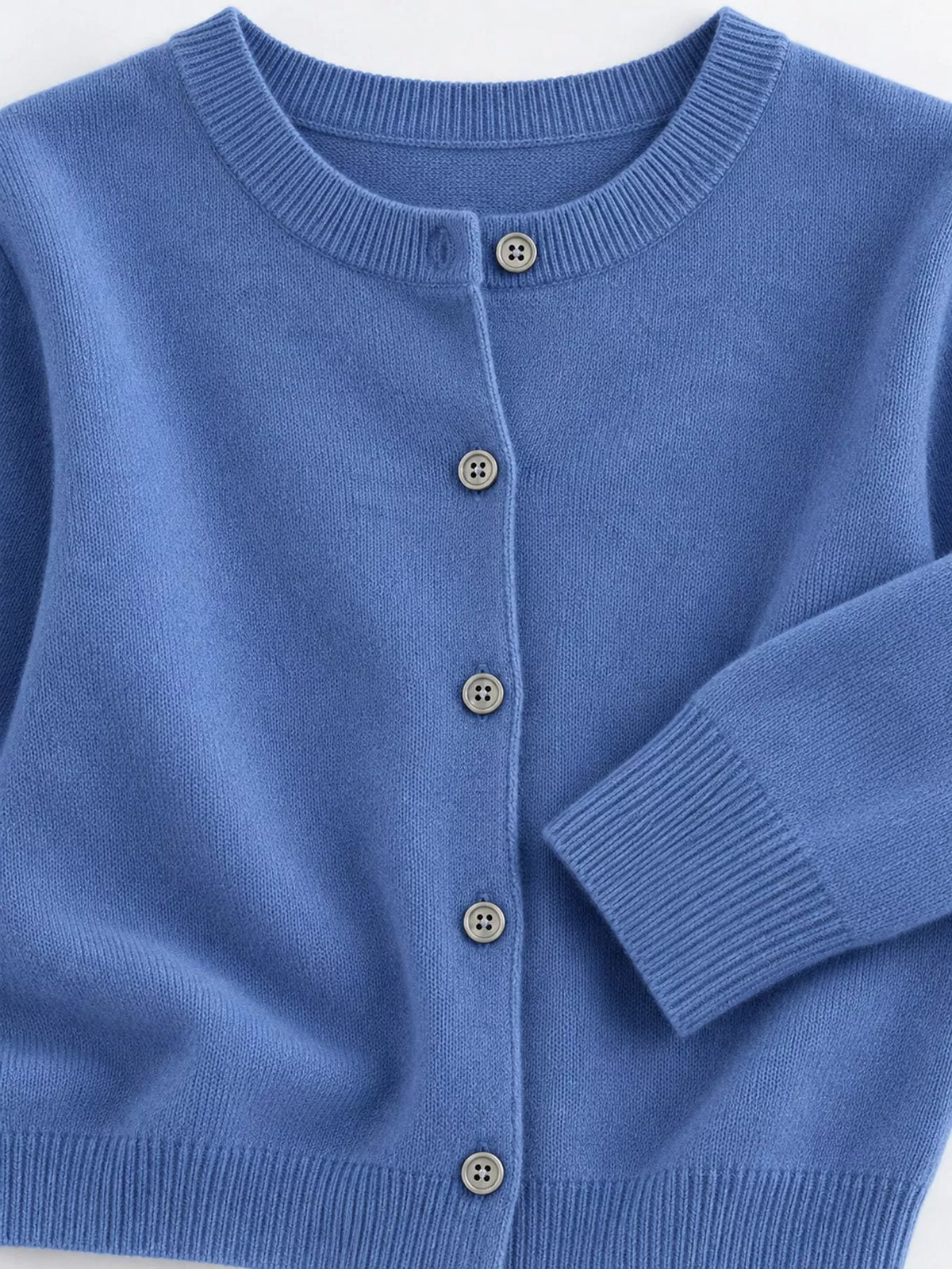 Crew-Neck Button-Down Cardigan